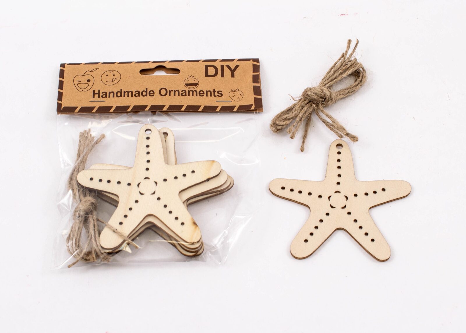 ornament-lemn-natur-stea-de-mare-6set