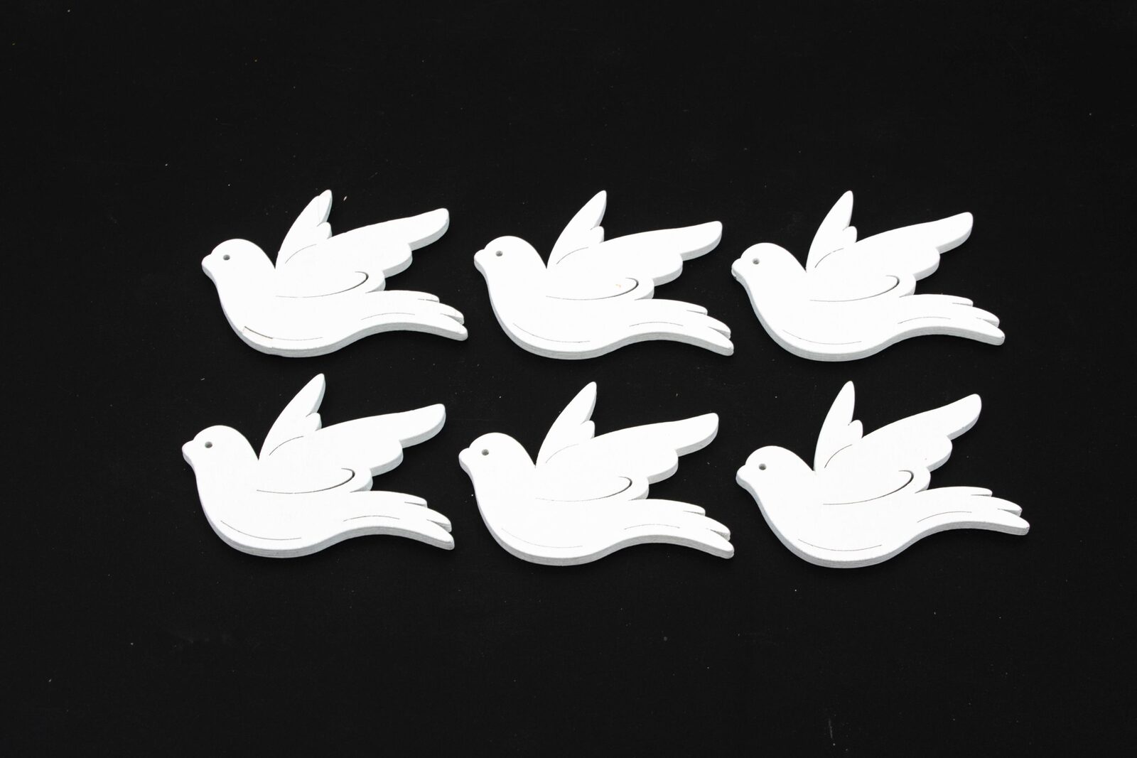 ornament-lemn-alb-pasare-6set