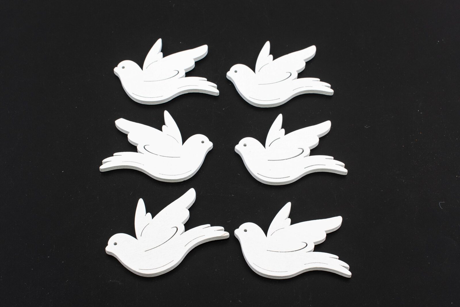 ornament-lemn-alb-pasare-6set