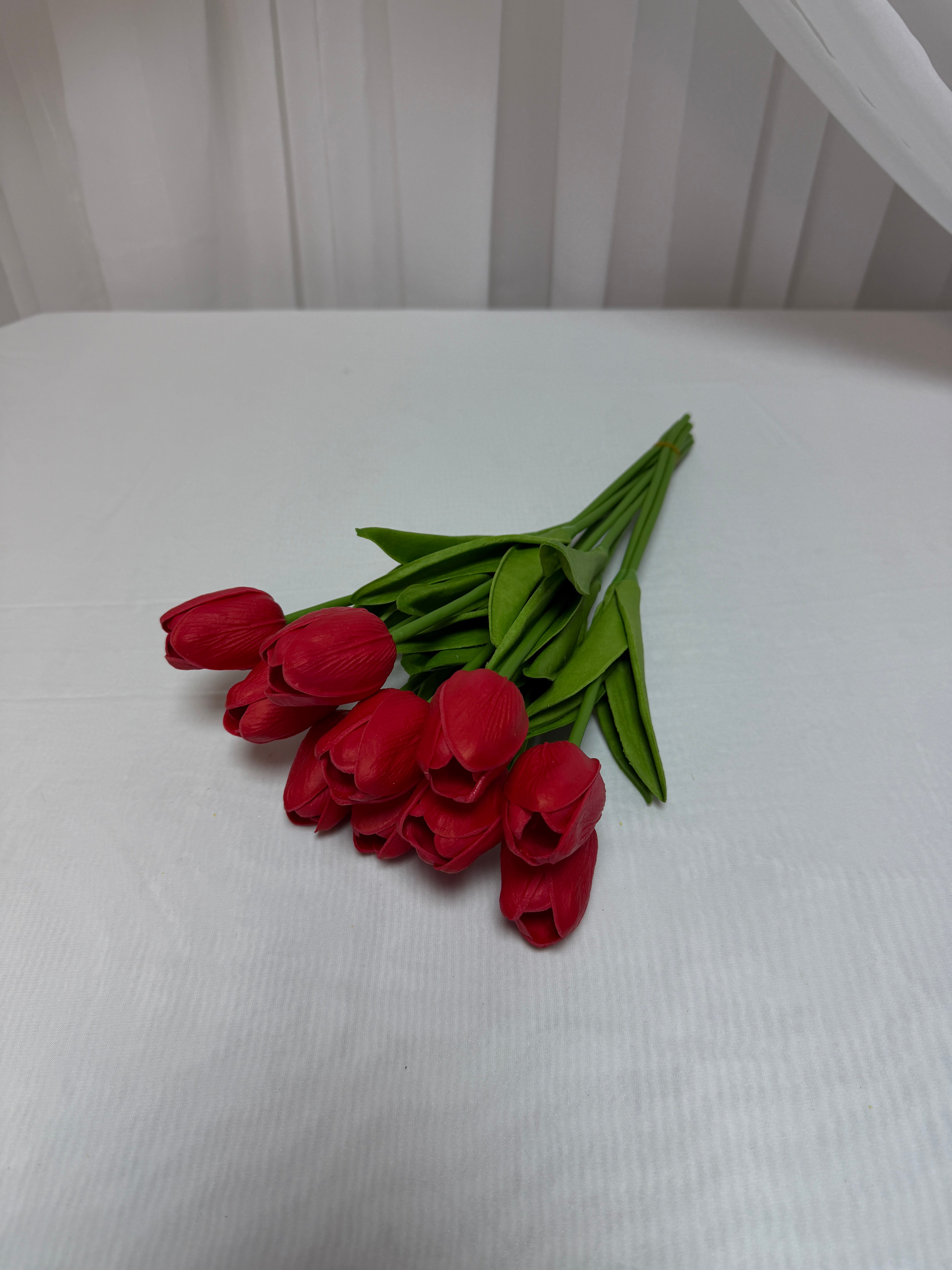 Flori Artificiale Lalele Legate 10 Fire Rosu