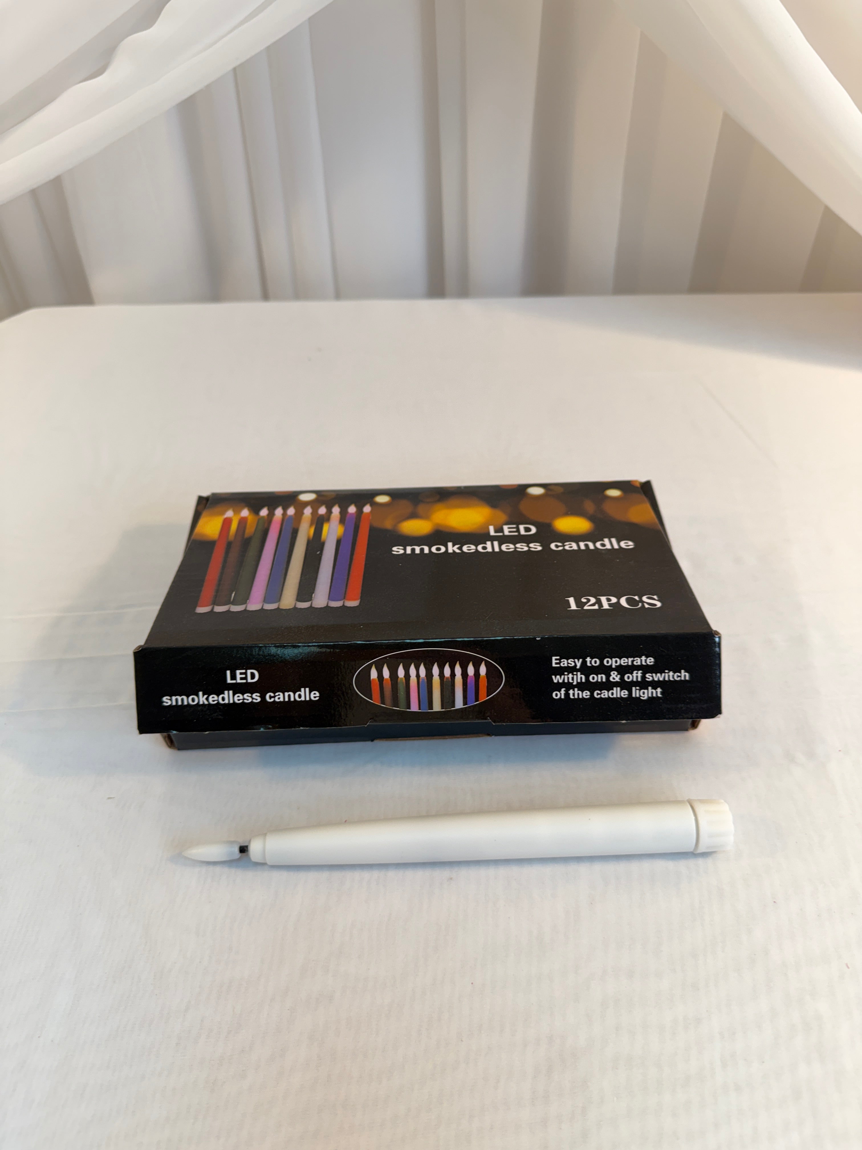 Lumanari Din Plastic 12/set 2cm/21cm Cu Telecomanda Alb