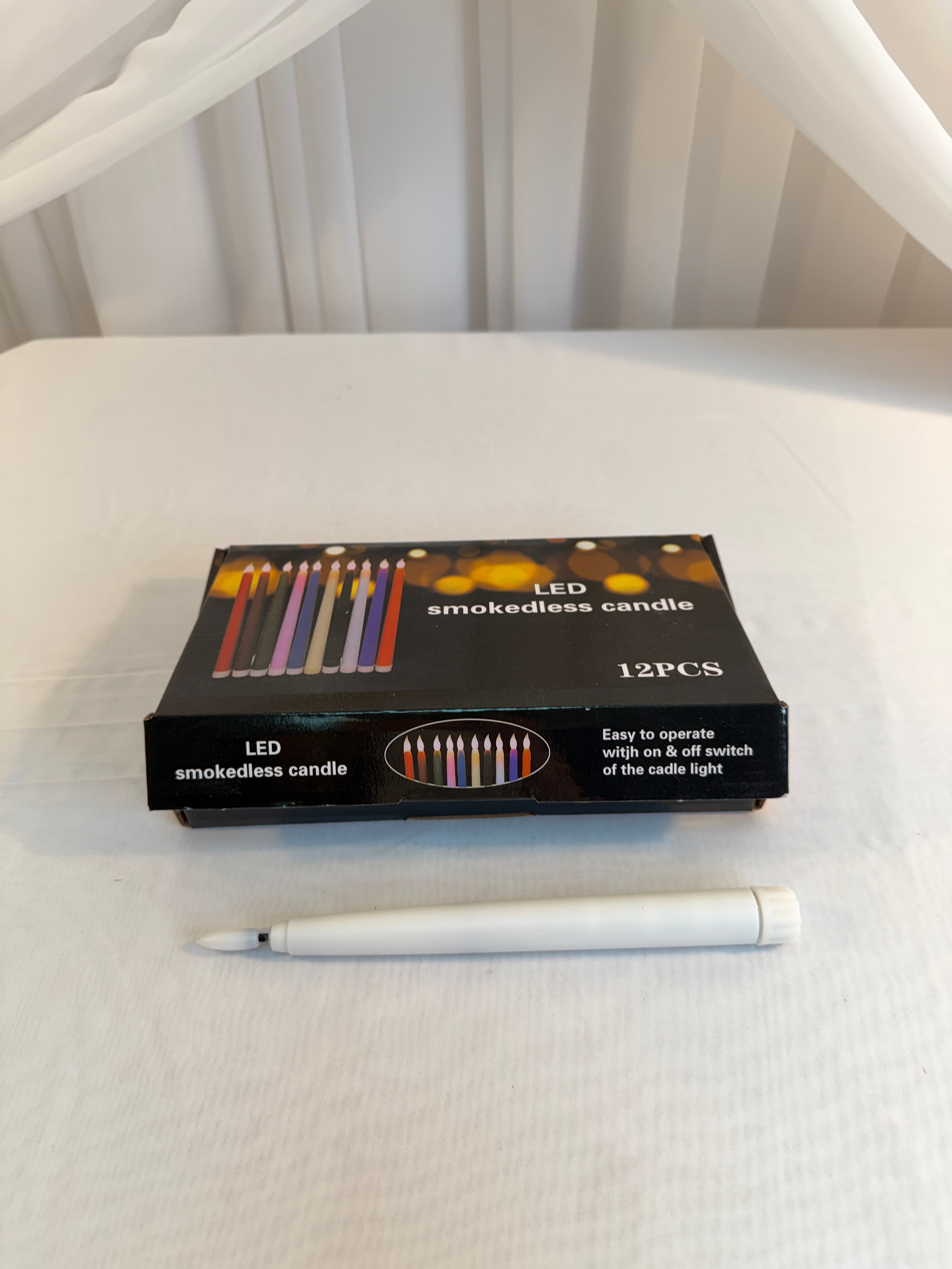 Lumanari Din Plastic 12/set 2cm/21cm Cu Telecomanda Alb