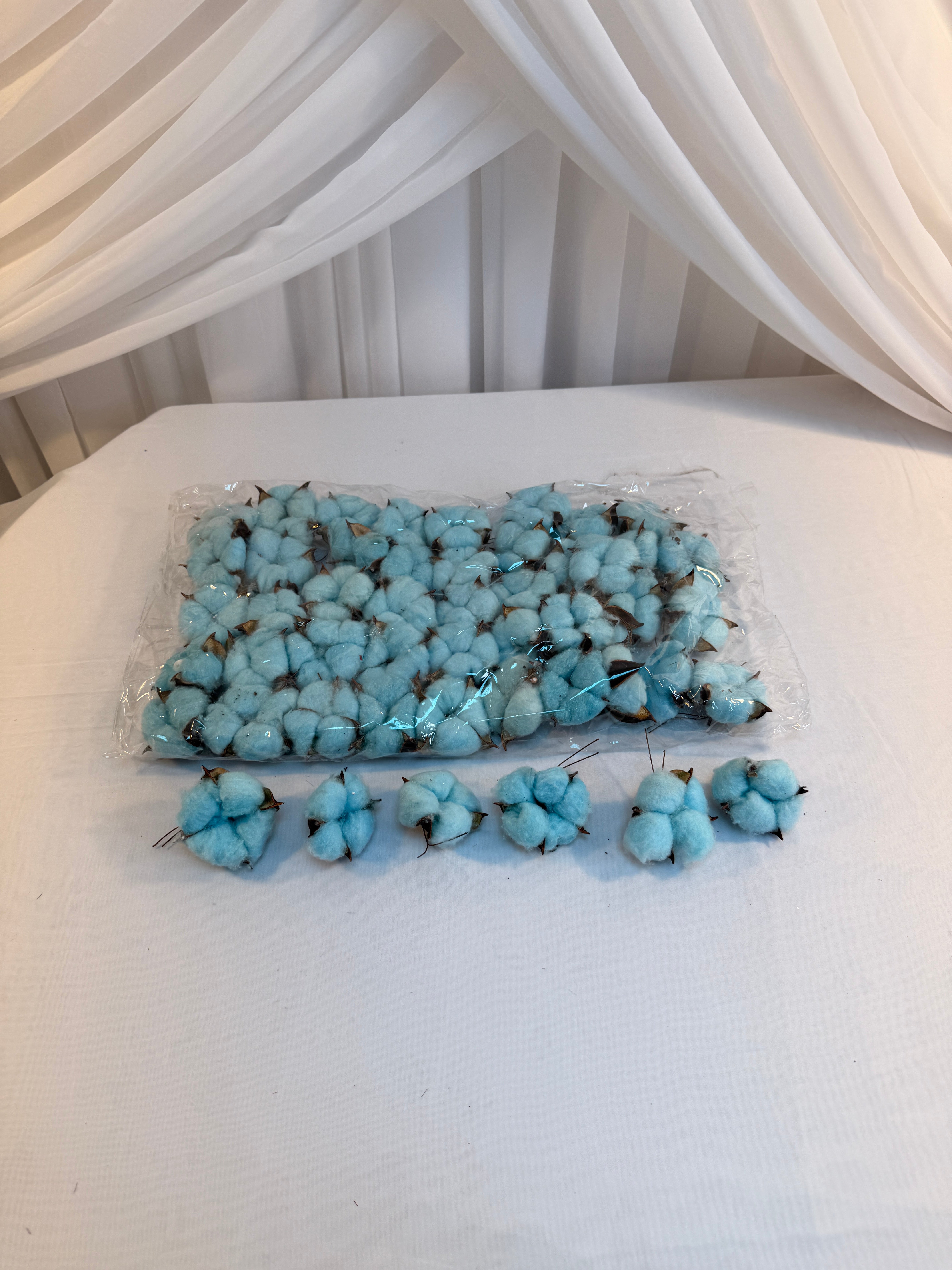Flori Artificiale Flori Bumbac 50/set Bleu Si Bleu Inchis