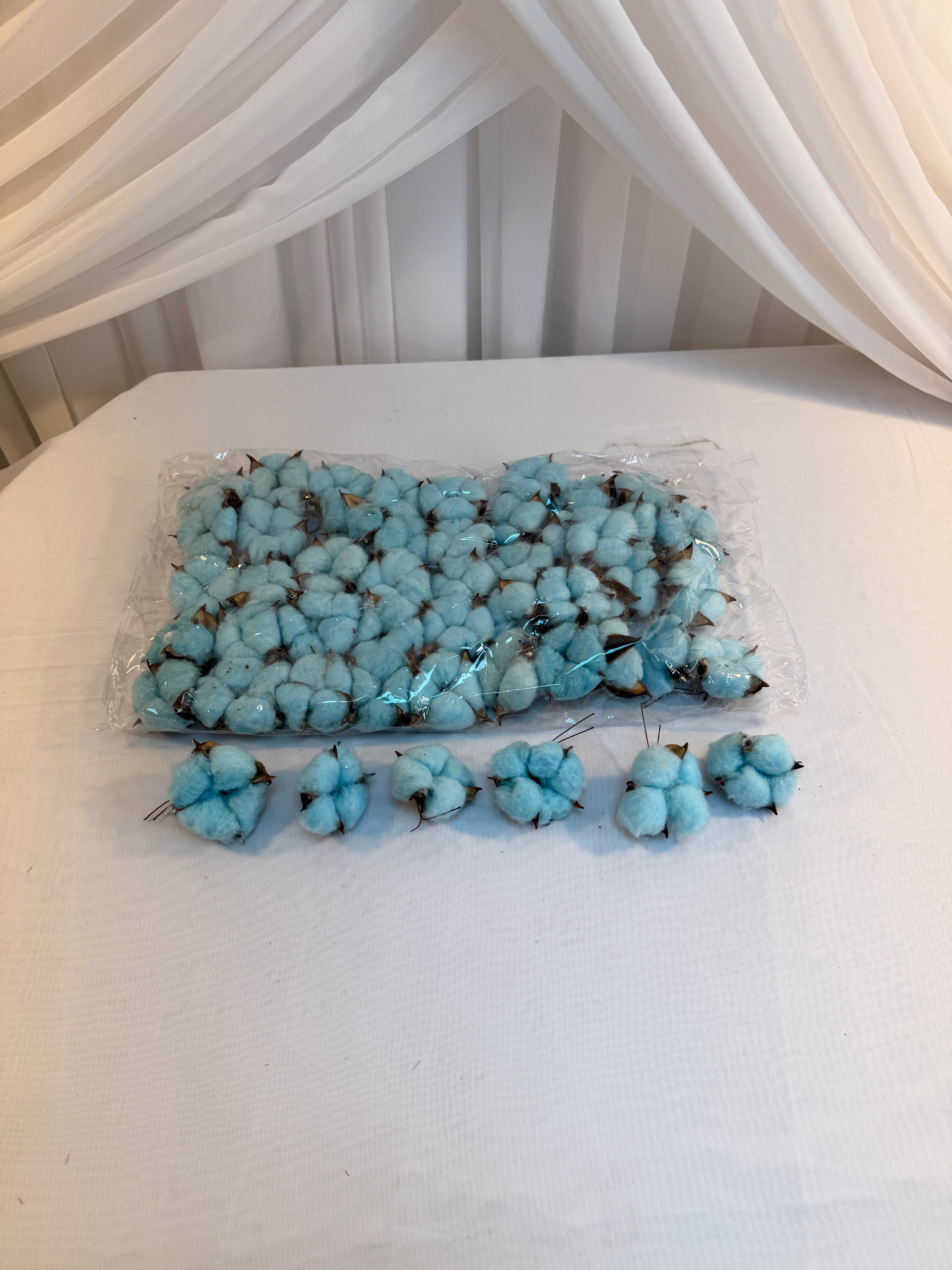 Flori Artificiale Flori Bumbac 50/set Bleu Si Bleu Inchis
