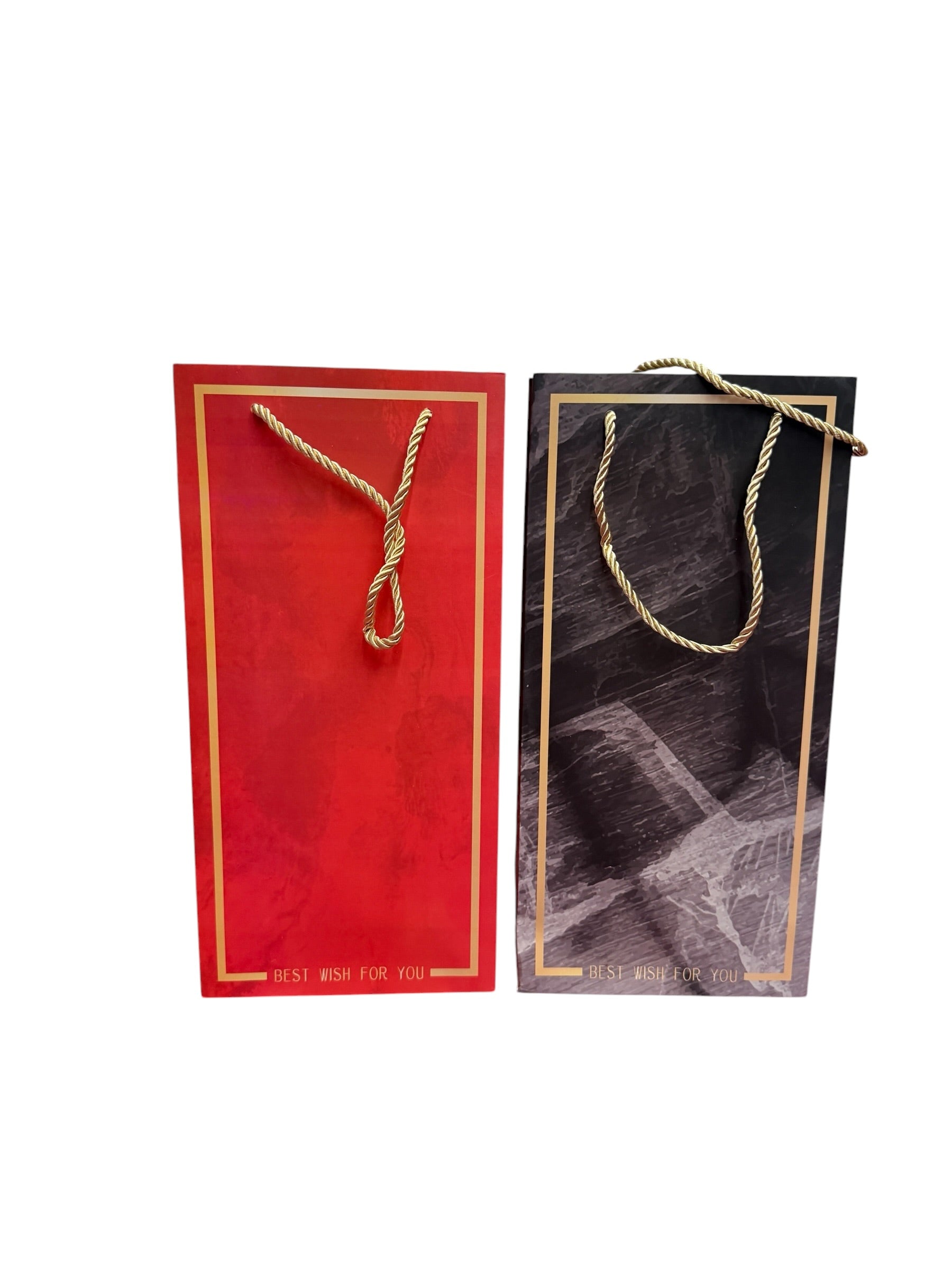 Pungi Cadou Pentru Sticla Chenar Auriu 17x35x8cm