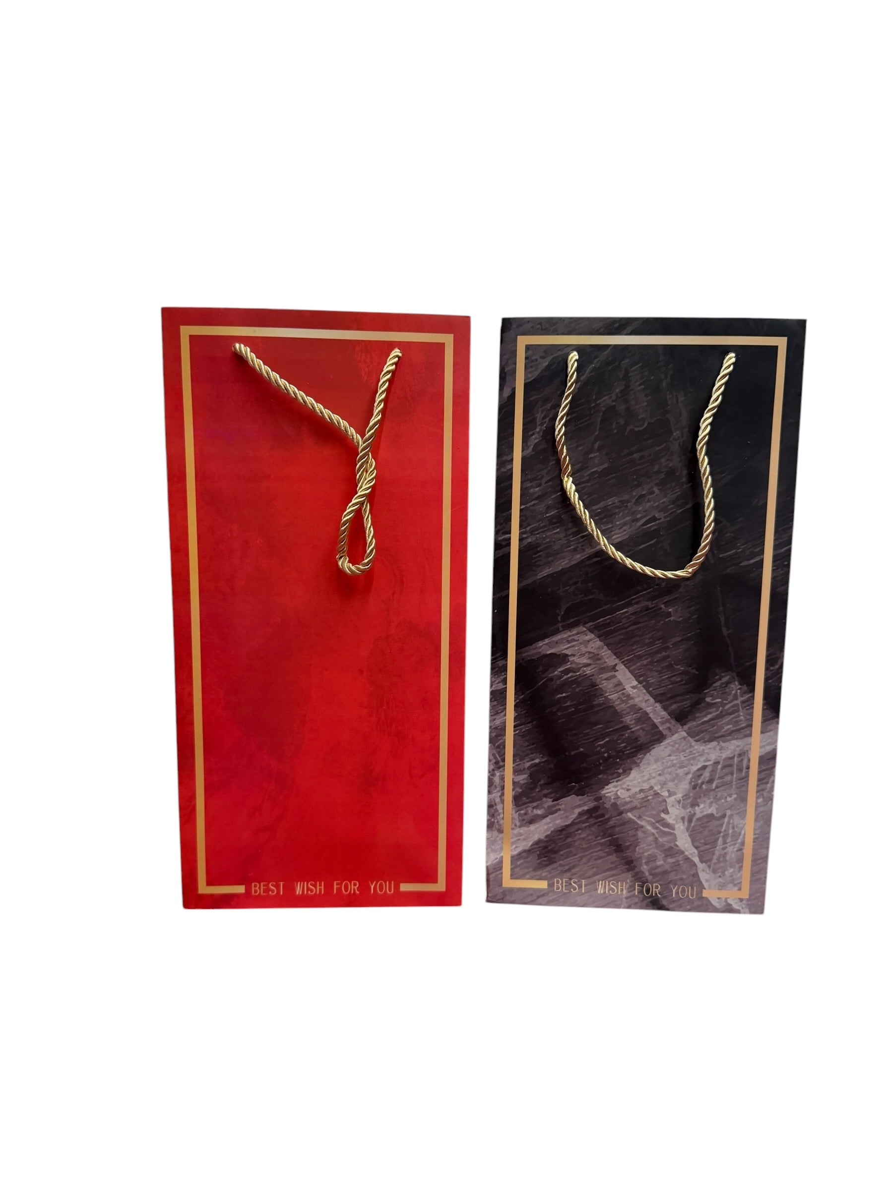 Pungi Cadou Pentru Sticla Chenar Auriu 17x35x8cm