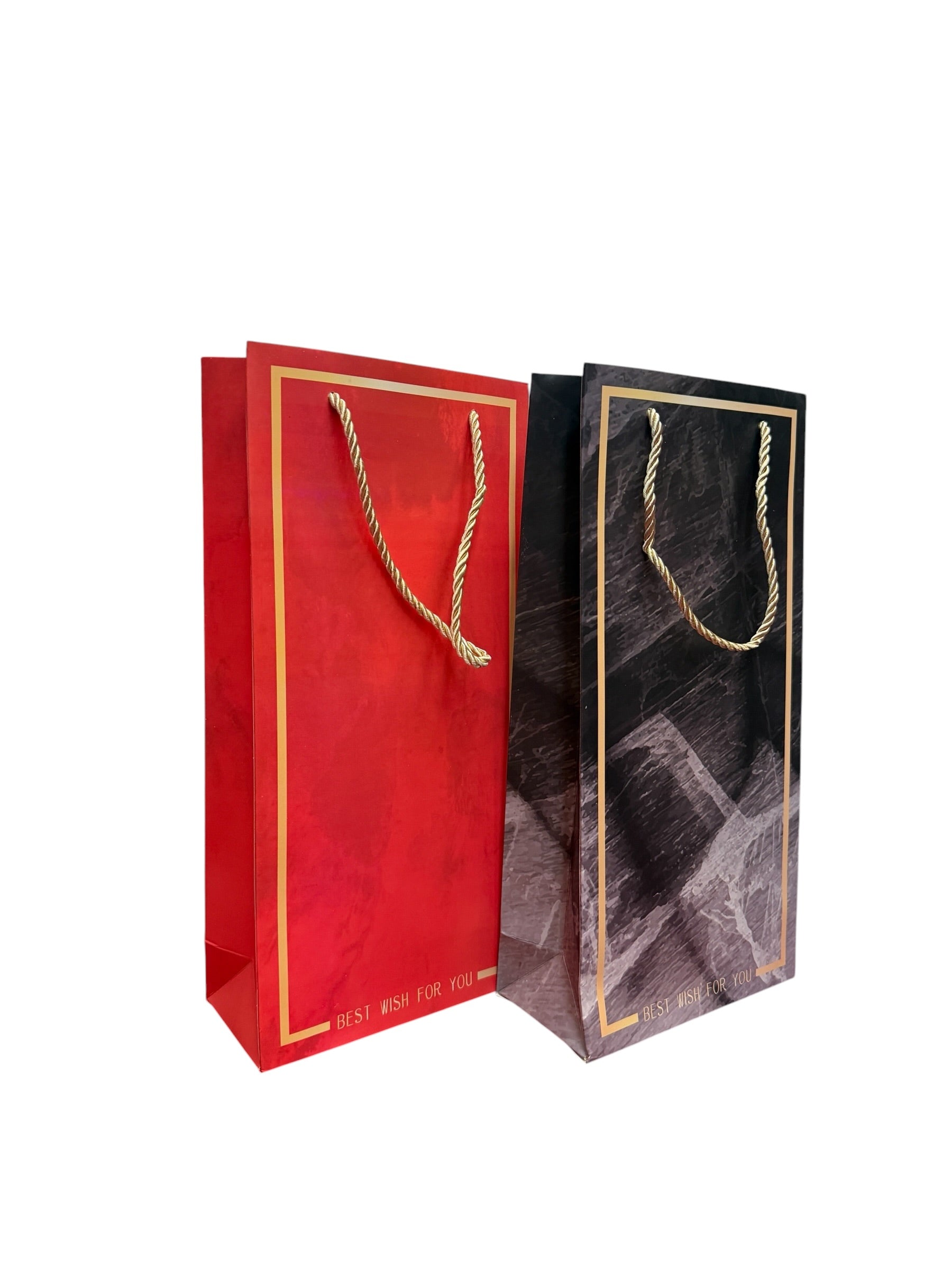 Pungi Cadou Pentru Sticla Chenar Auriu 17x35x8cm