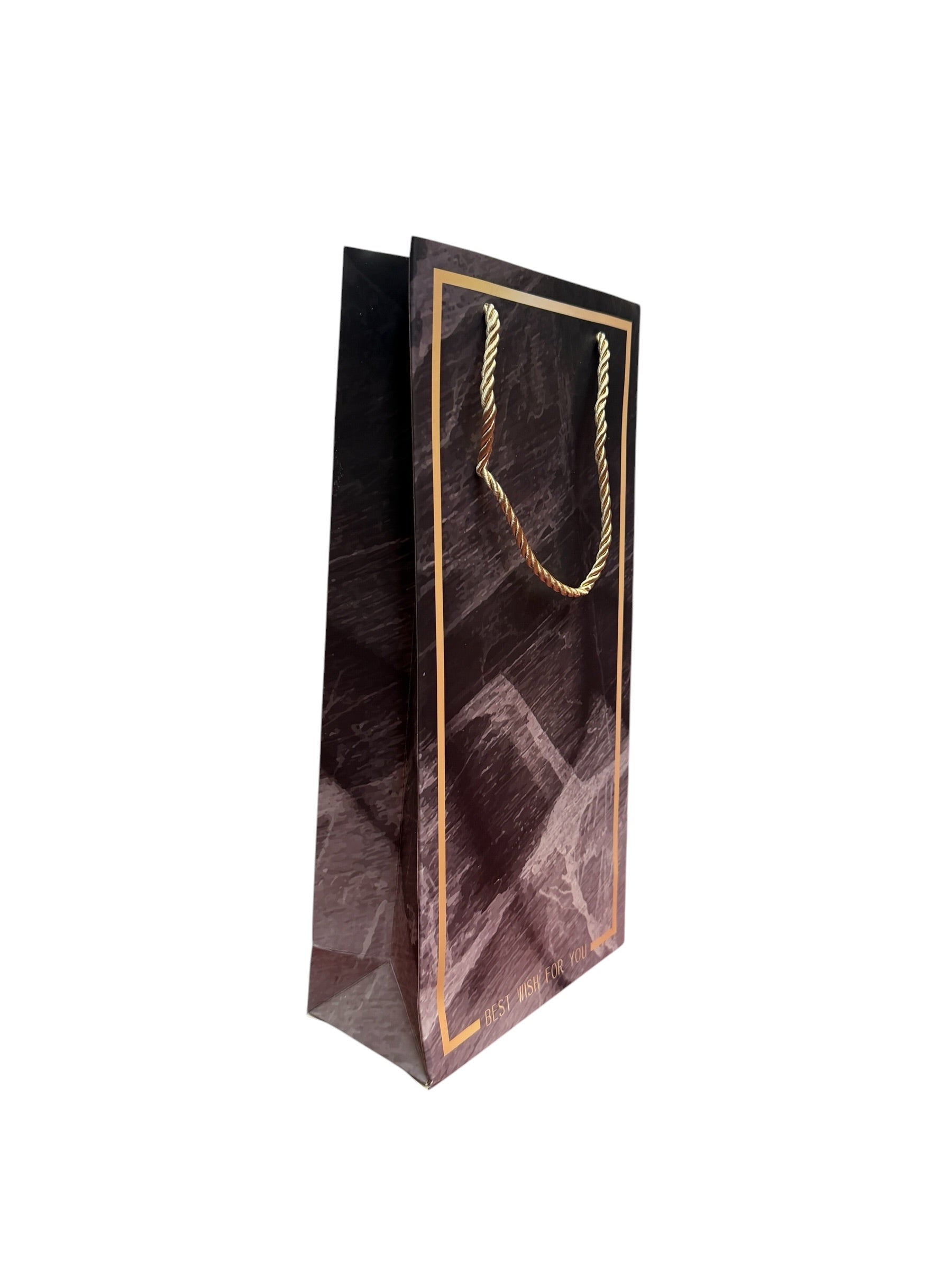 Pungi Cadou Pentru Sticla Chenar Auriu 17x35x8cm