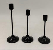 Suport Lumanare Cu Picior 3/set Negru