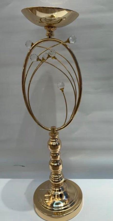 Suport Aranjamente Florale Metal Auriu Oval Mijloc 57cm