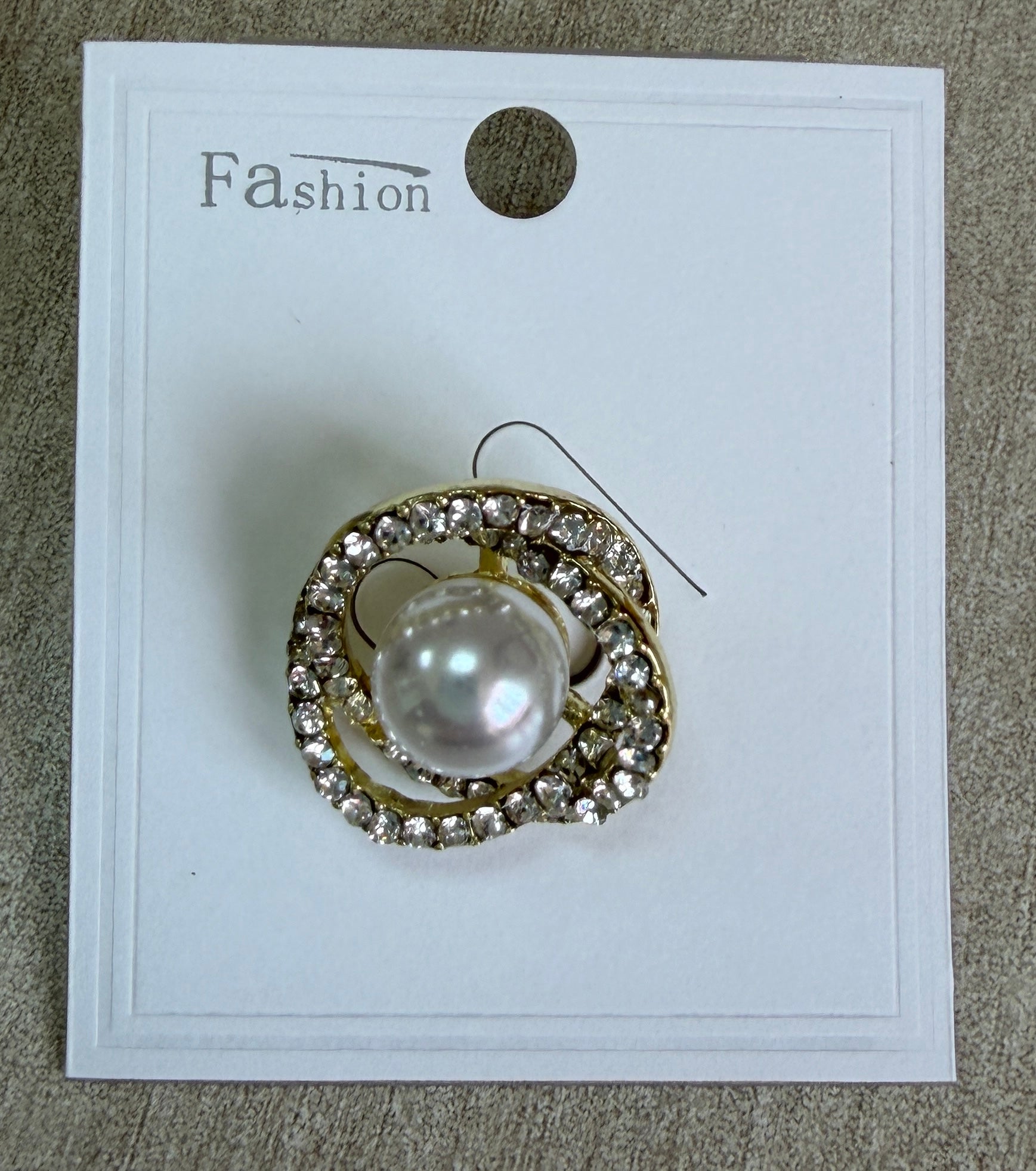 Brose Perla Mare Si Strasuri 6/set