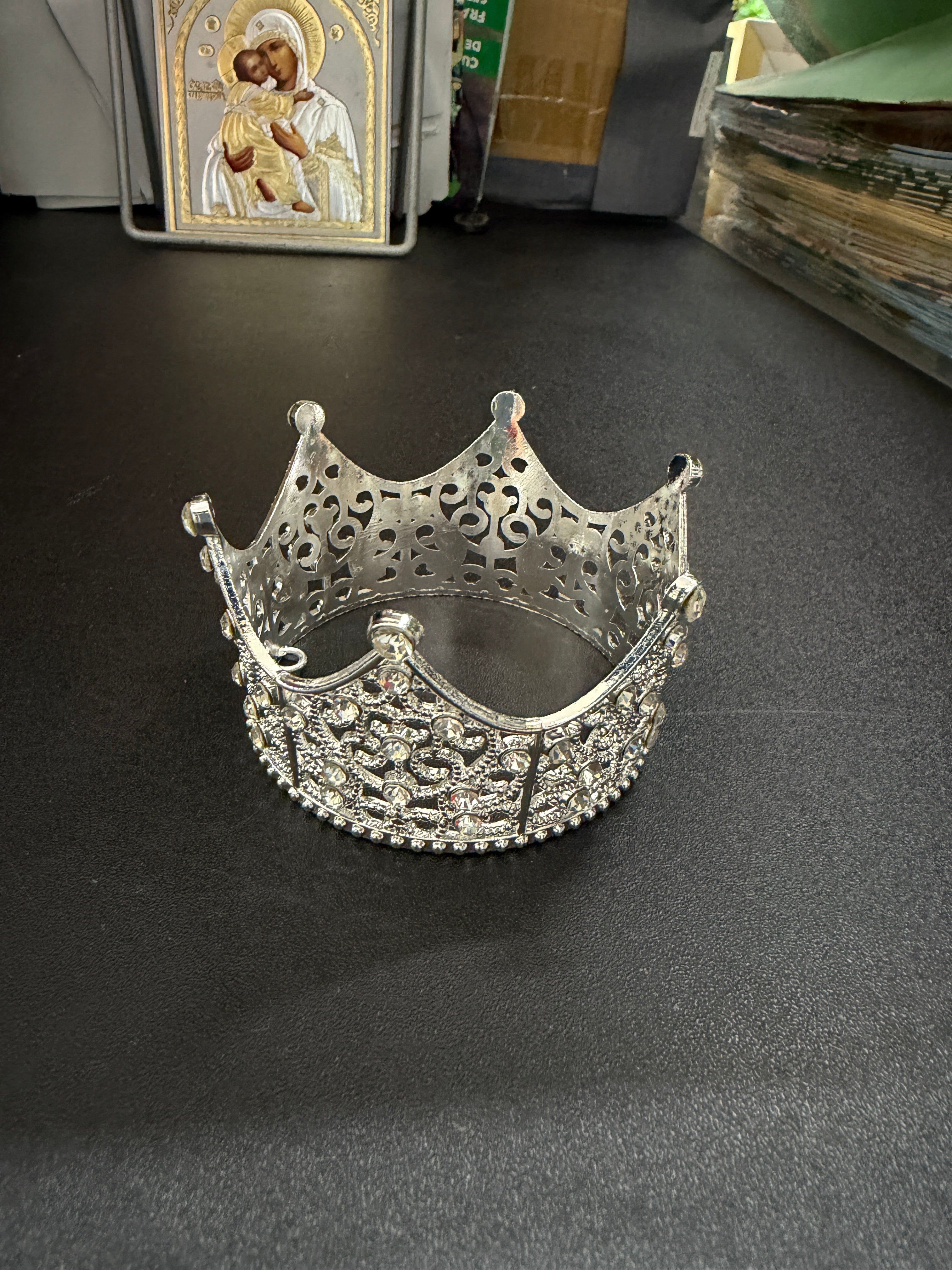 Coronita Metal Cu Strasuri Decorativa Mare