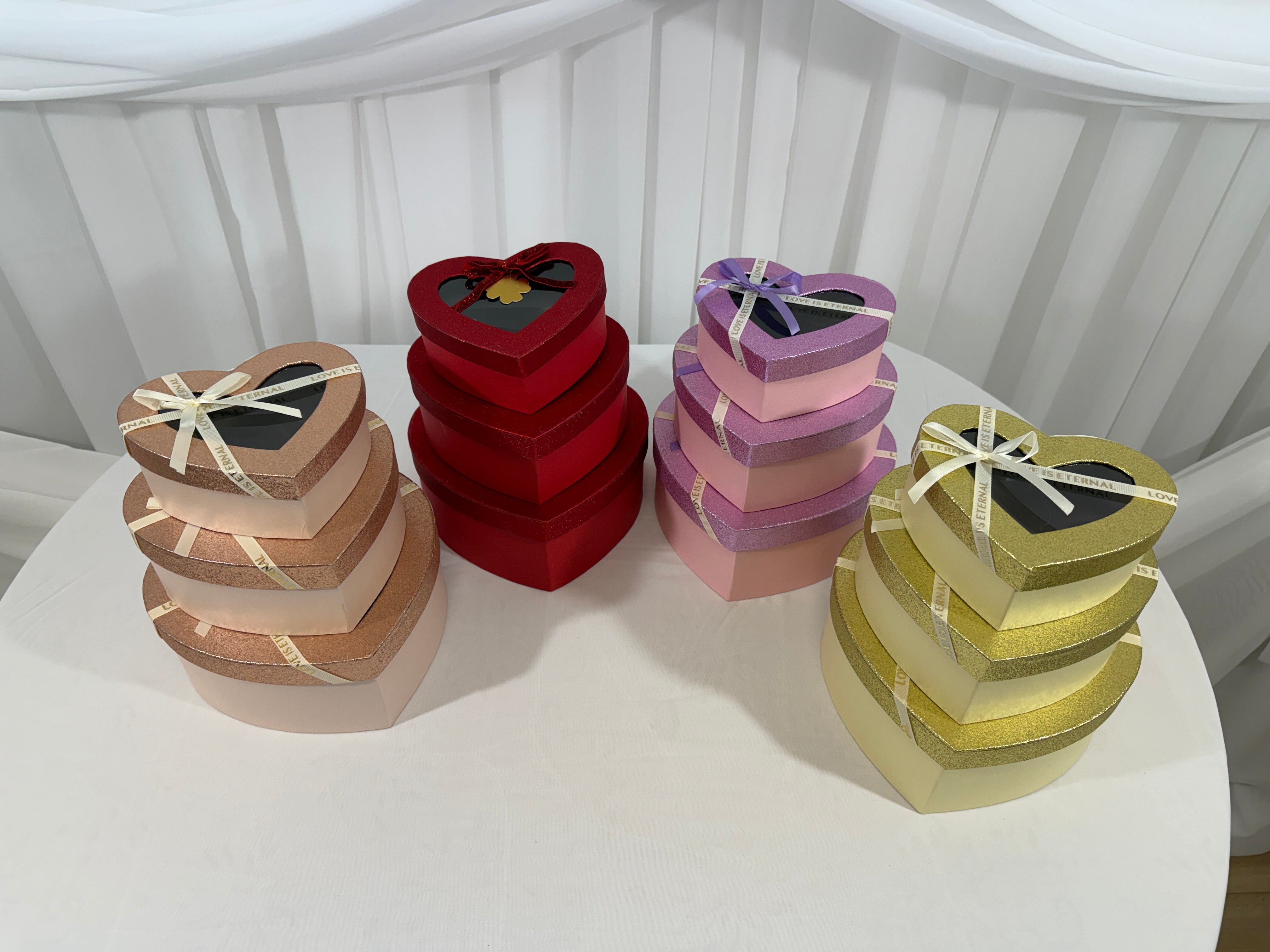 Cutii Cadou Inima Cu Fereastra 3/set