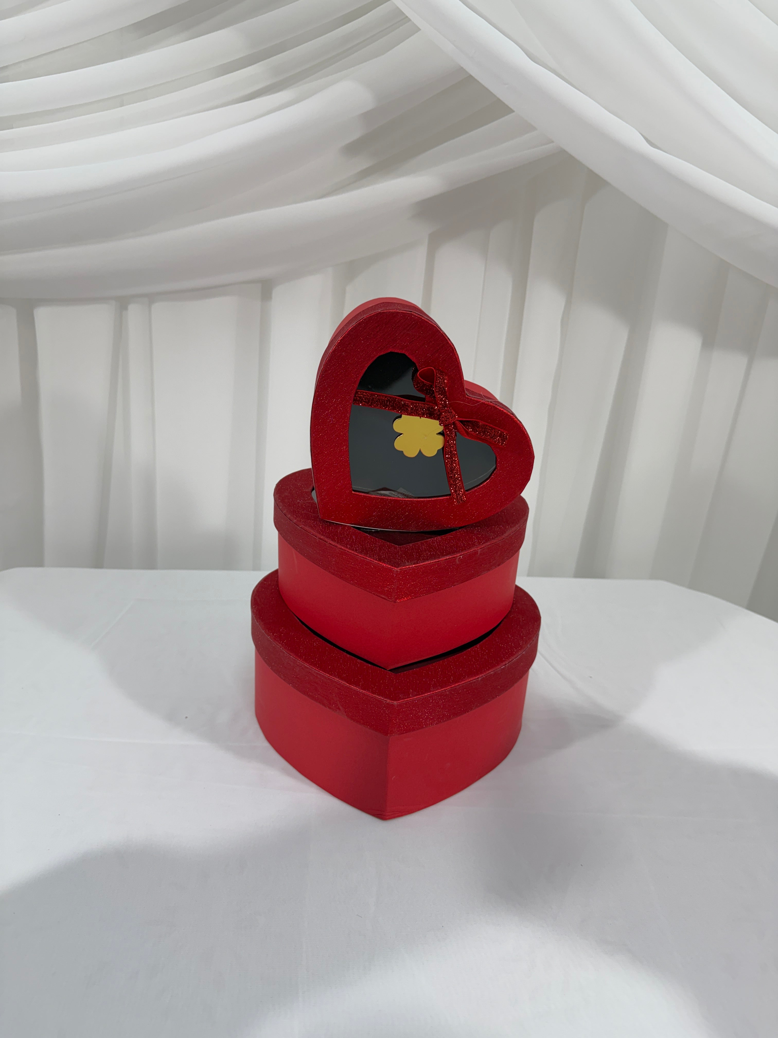 Cutii Cadou Inima Cu Fereastra 3/set