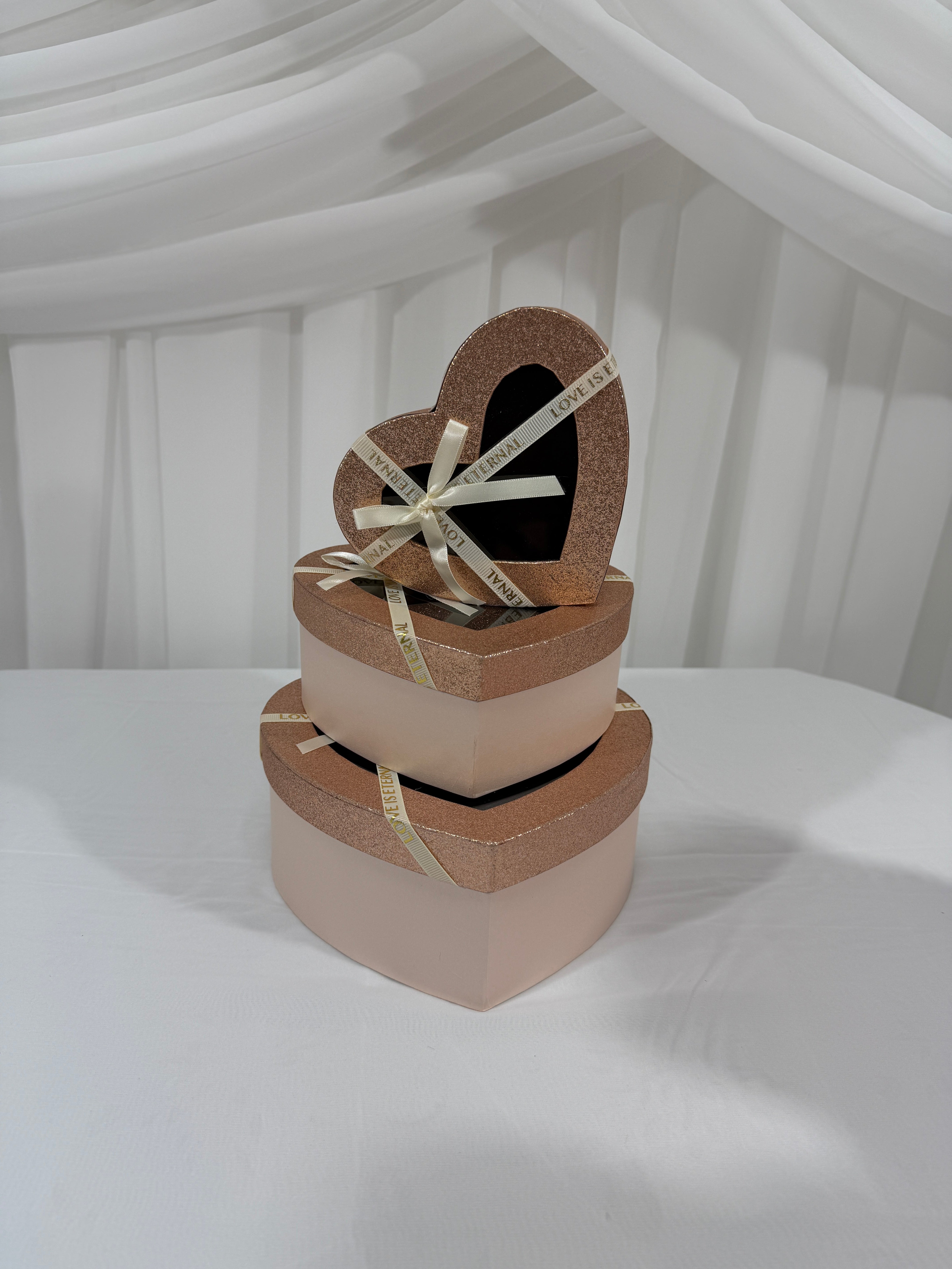 Cutii Cadou Inima Cu Fereastra 3/set