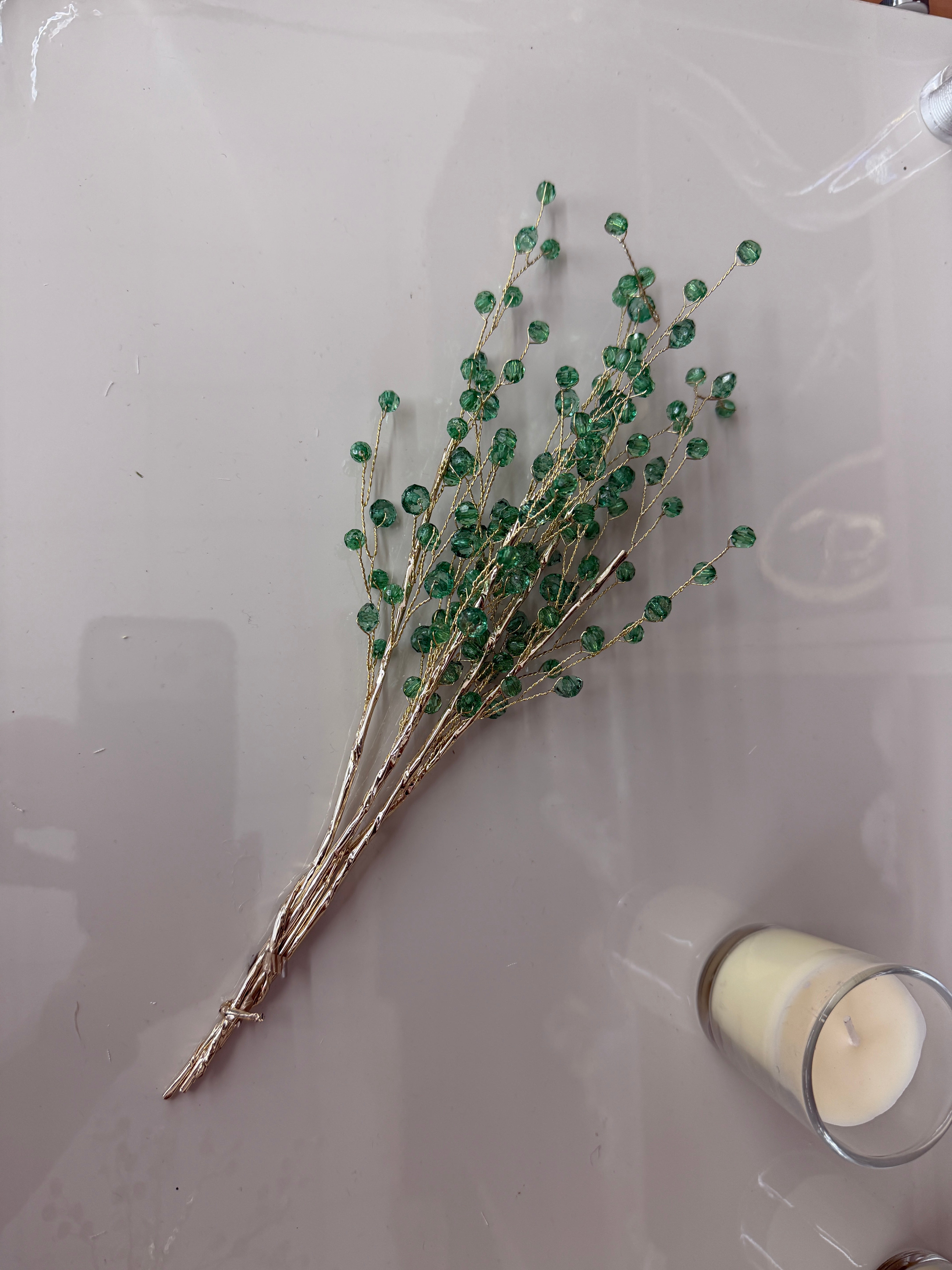 Flori Margele Rotunde Verzi 5/set