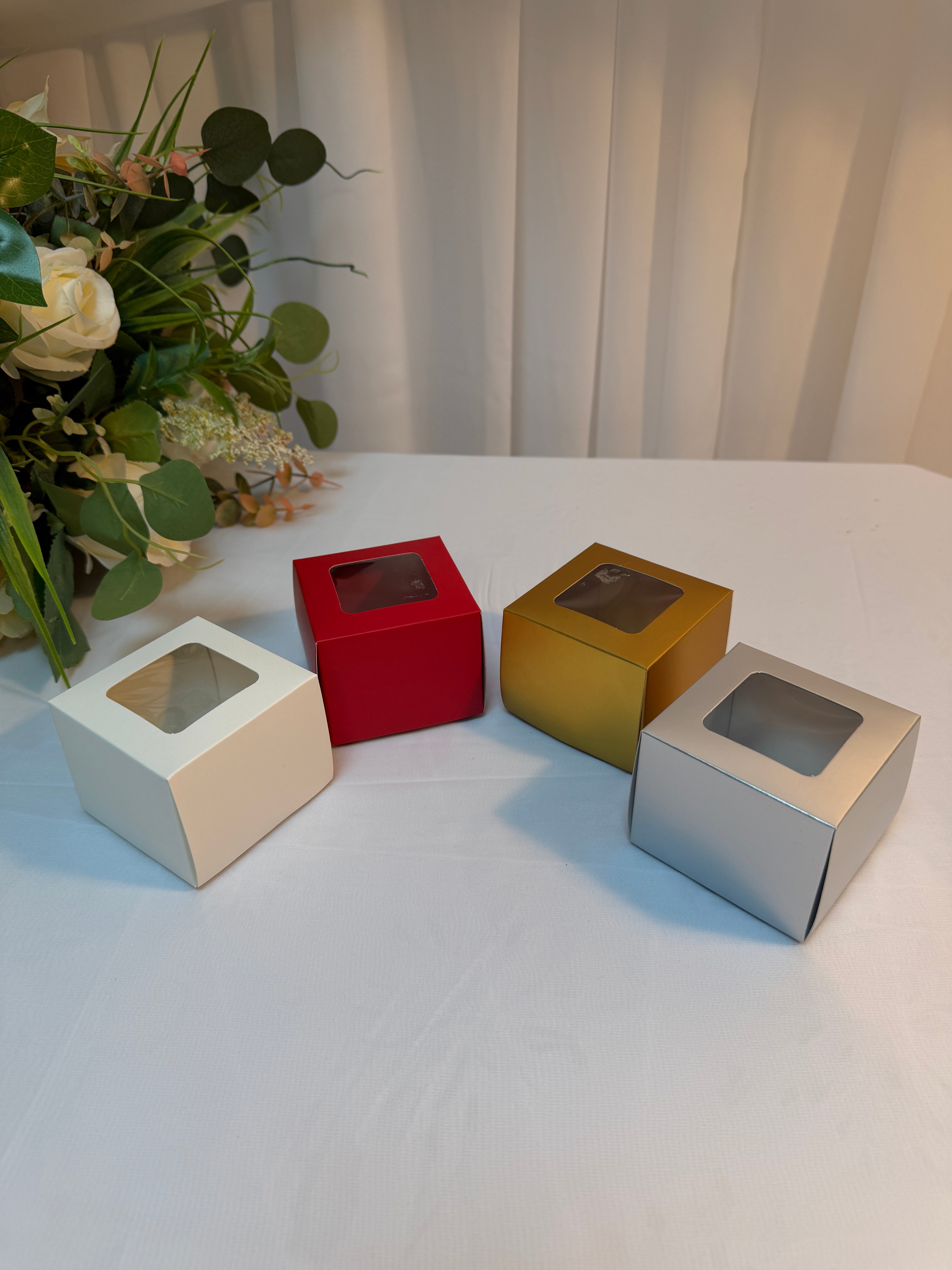 Cutii Cadou Carton Cu Geam 10/set 7,5x7,5x6cm
