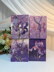 Pungi Cadou cu imprimeu flori irisi 12/set