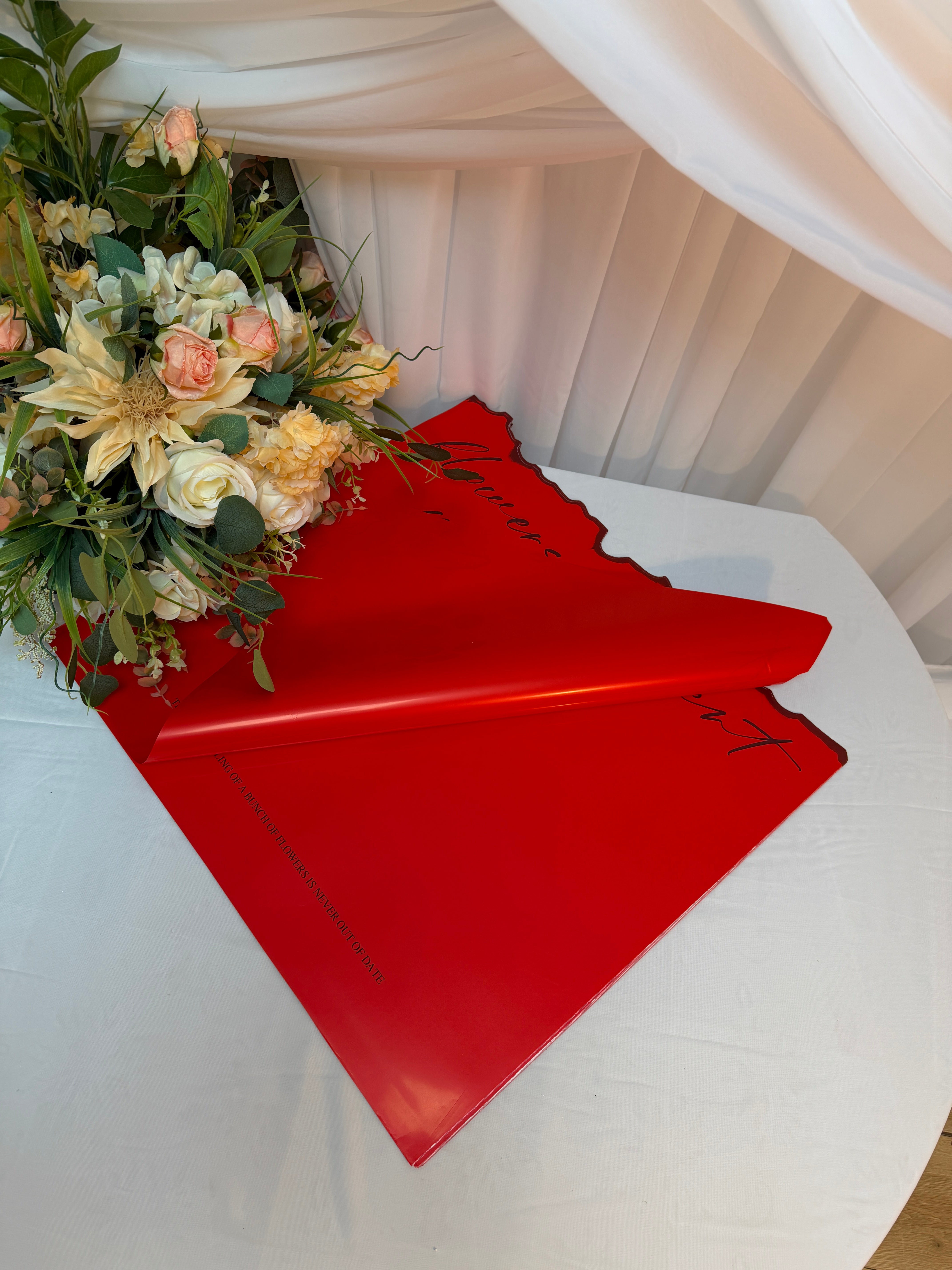 Ambalaj Flori 20/set Arse Pe O Margine Rosu