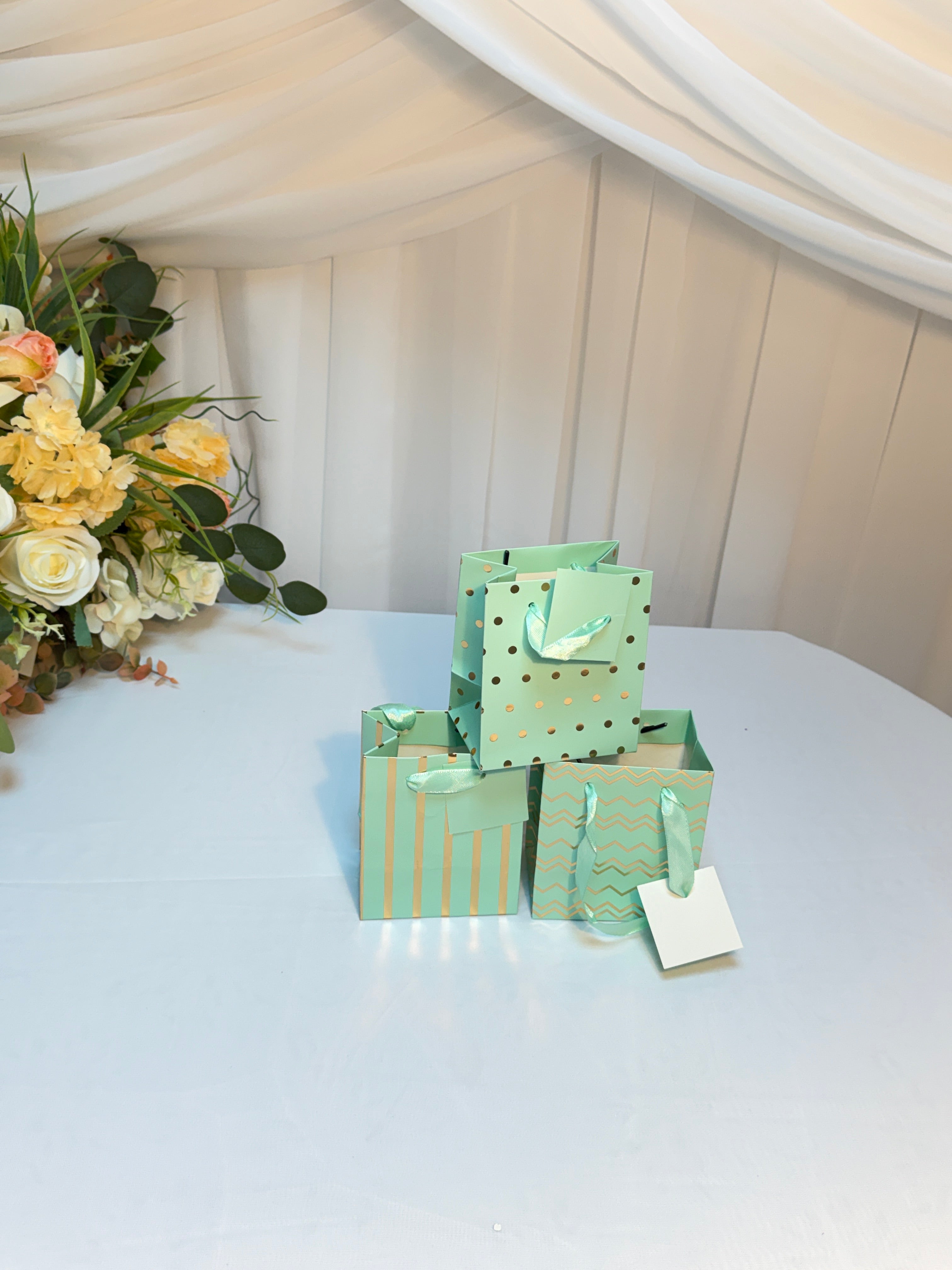 Pungi Cadou Buline Aurii 11,5x10x7cm 12/set Verde