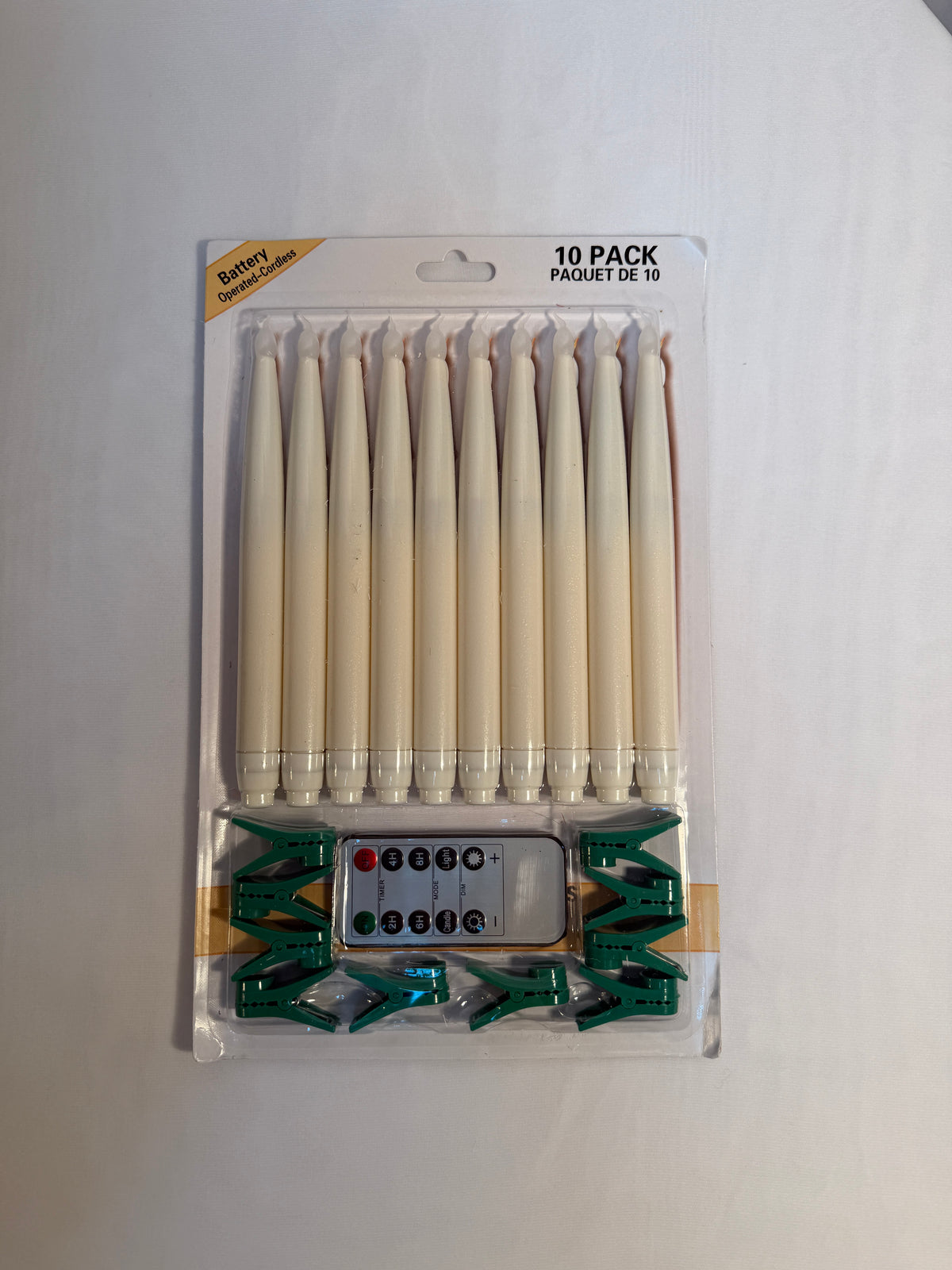 Lumanari Platic 10/set Cu Clips si Telecomanda