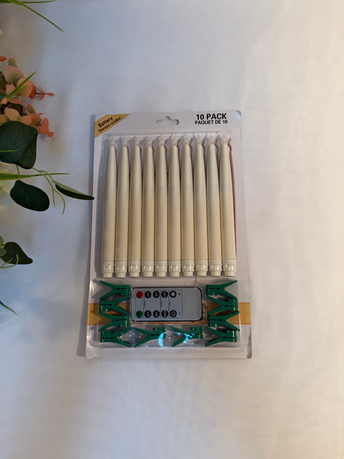 Lumanari Platic 10/set Cu Clips si Telecomanda