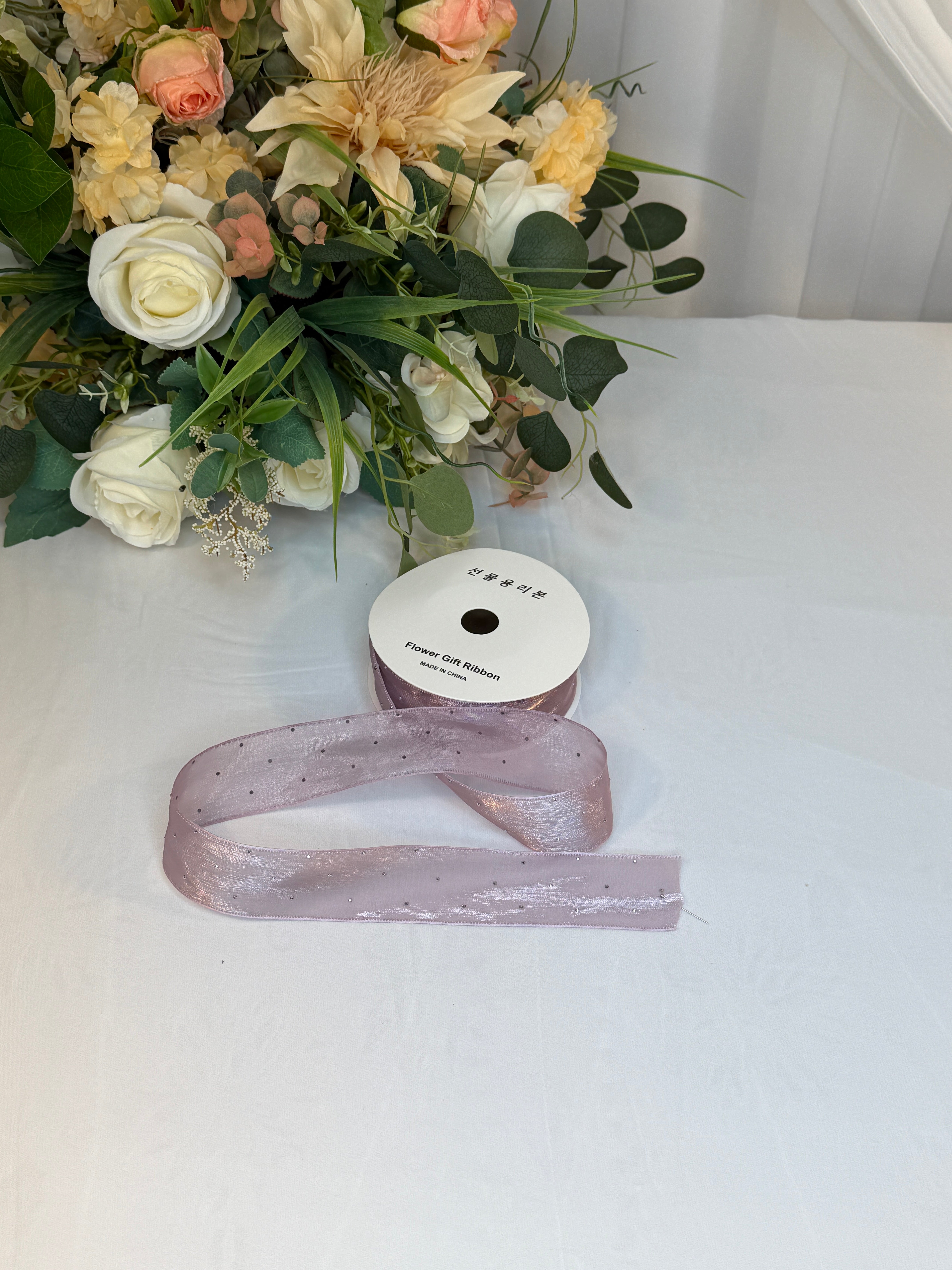 Panglica Organza Cu Strasuri 4cm-18,2metri