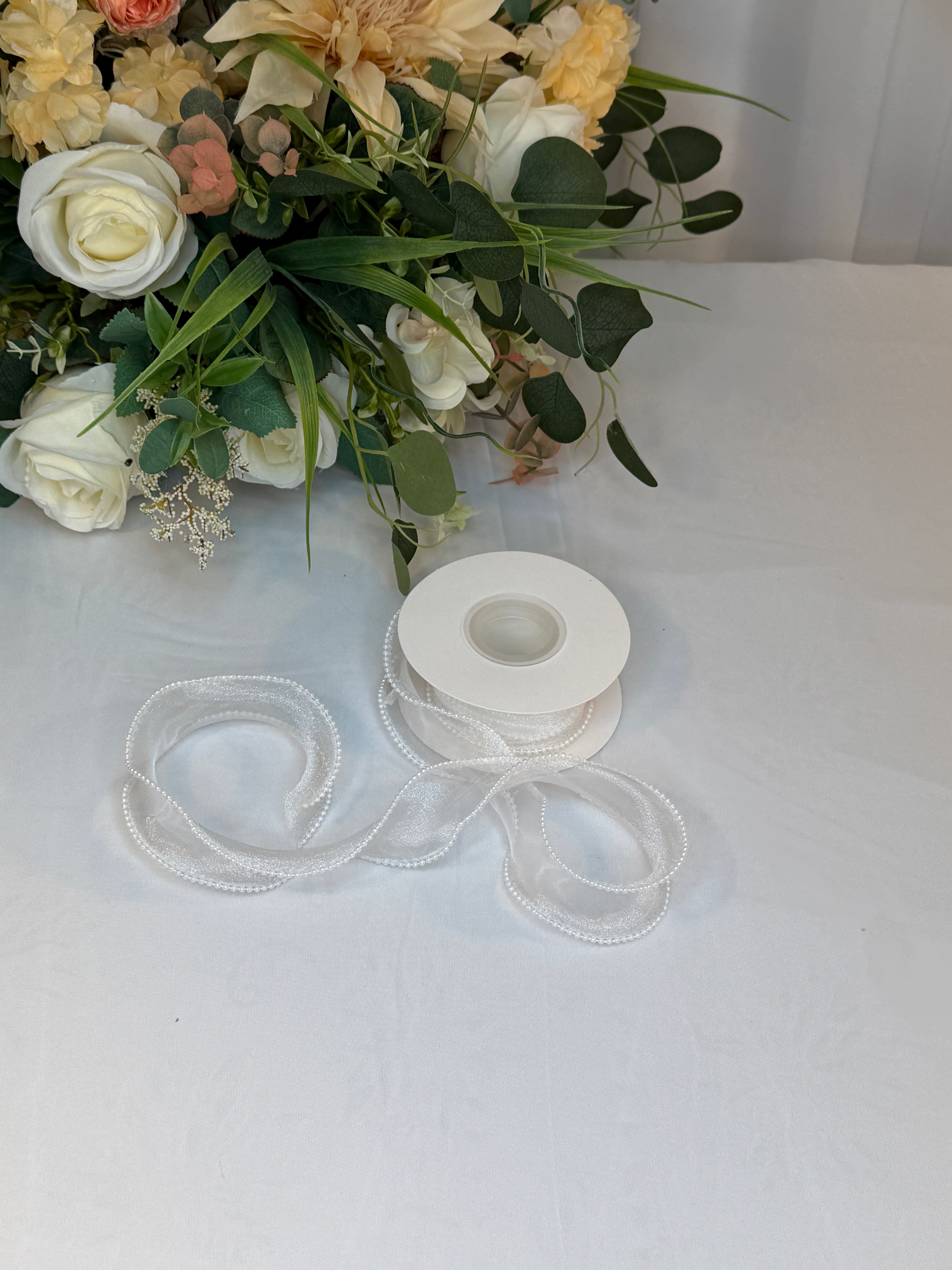 Panglica Organza Cu Strasuri 4cm-18,2metri