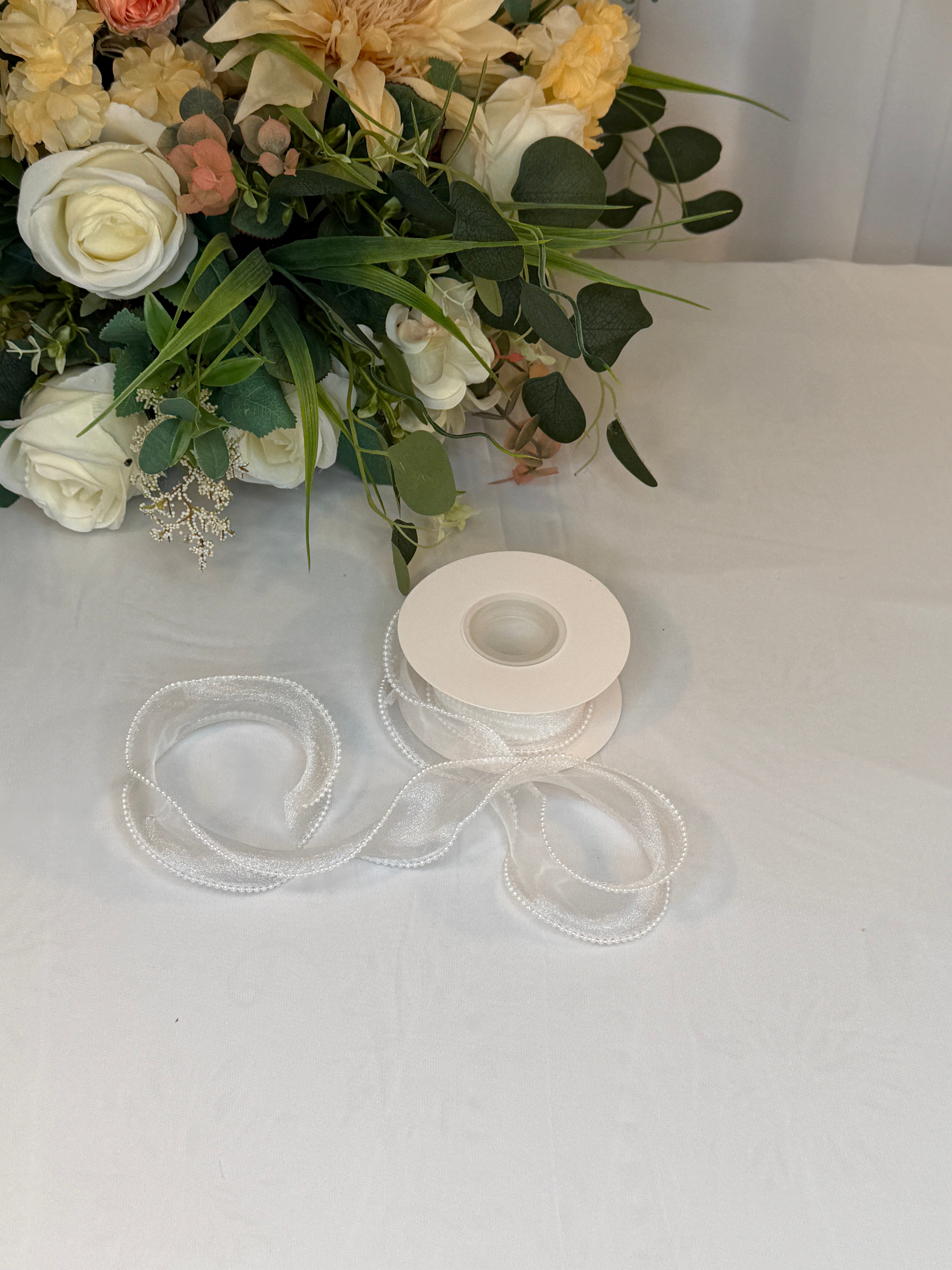 Panglica Organza Cu Strasuri 4cm-18,2metri