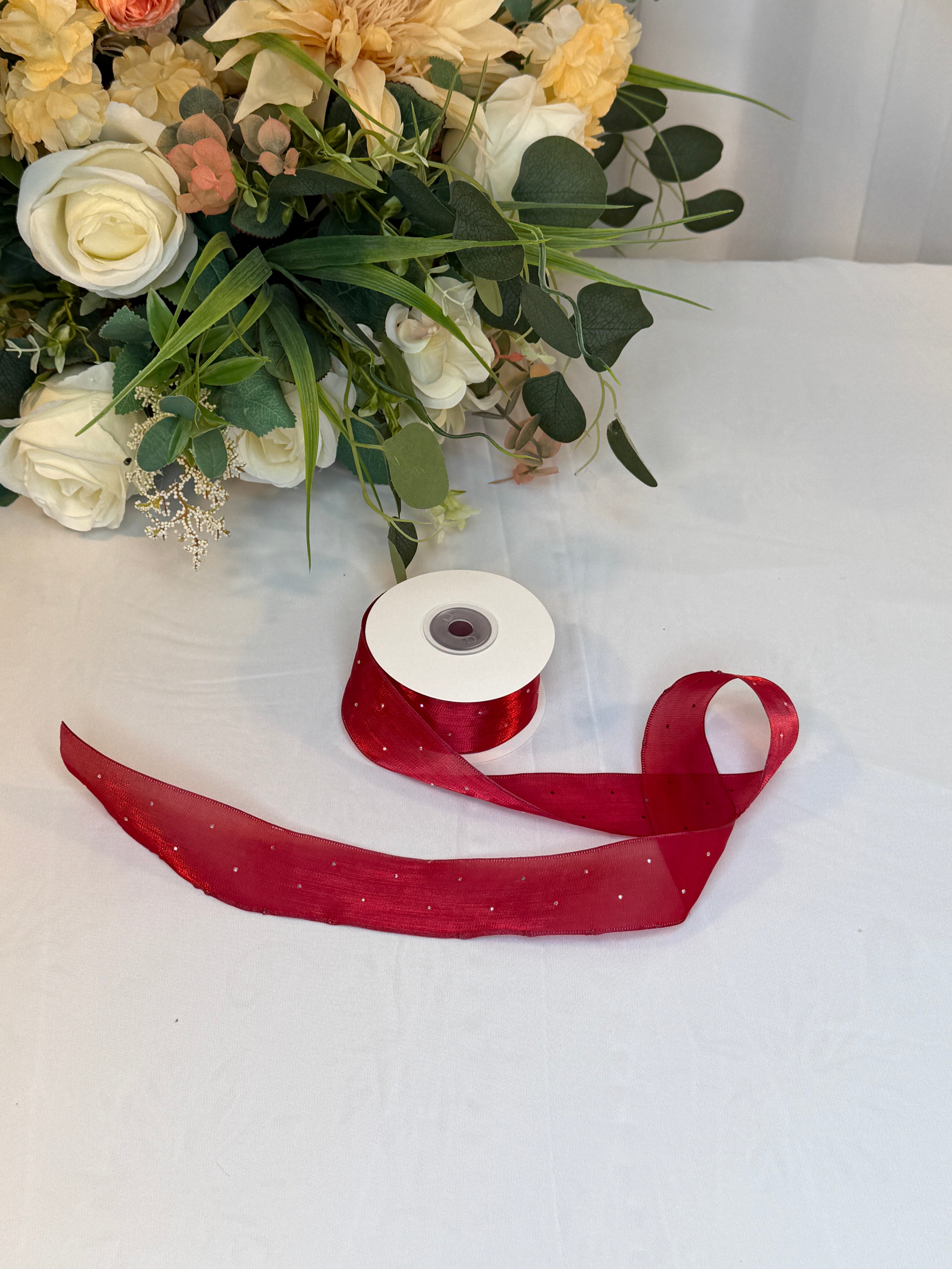 Panglica Organza Cu Strasuri 4cm-18,2metri