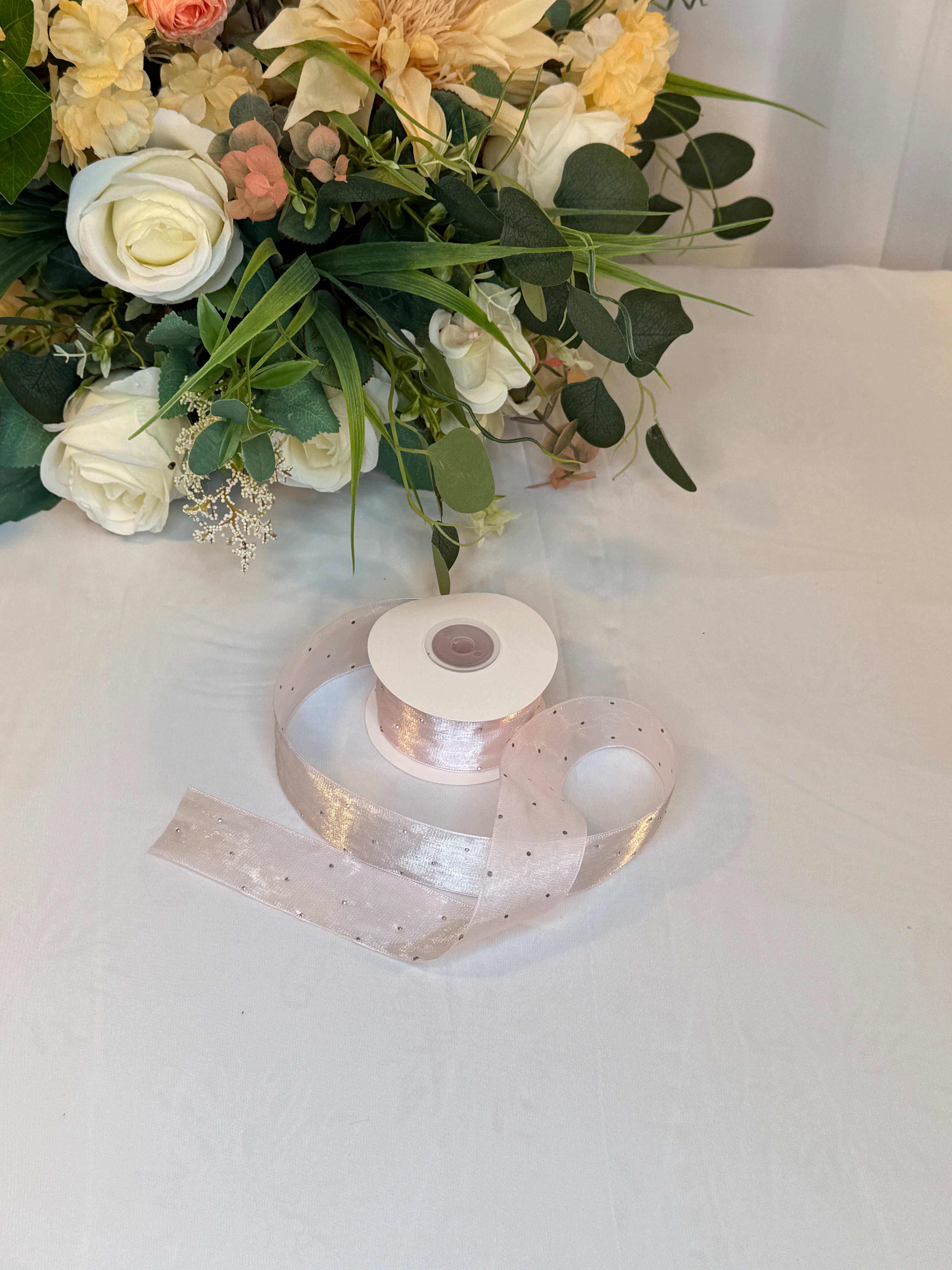 Panglica Organza Cu Strasuri 4cm-18,2metri