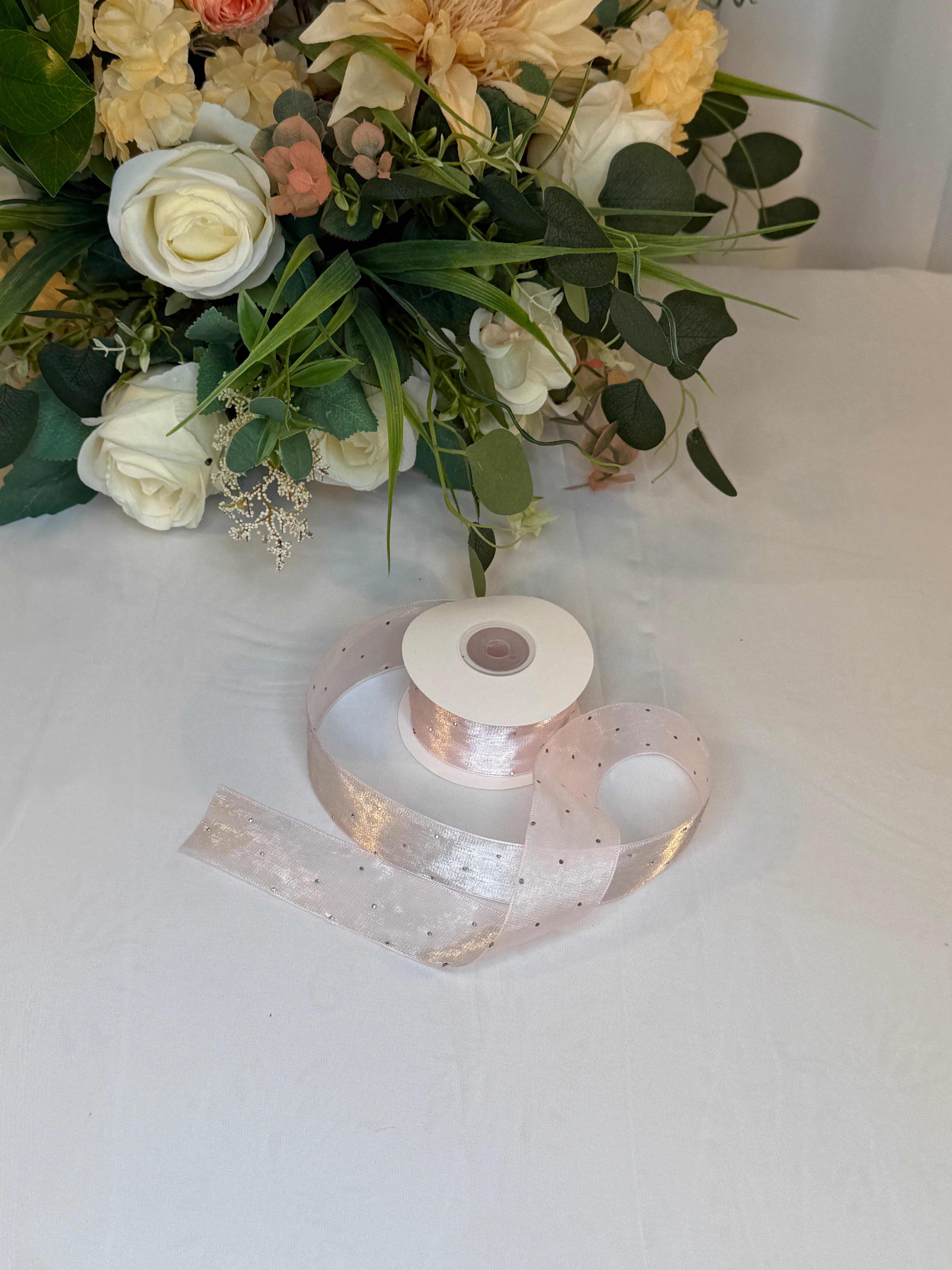 Panglica Organza Cu Strasuri 4cm-18,2metri