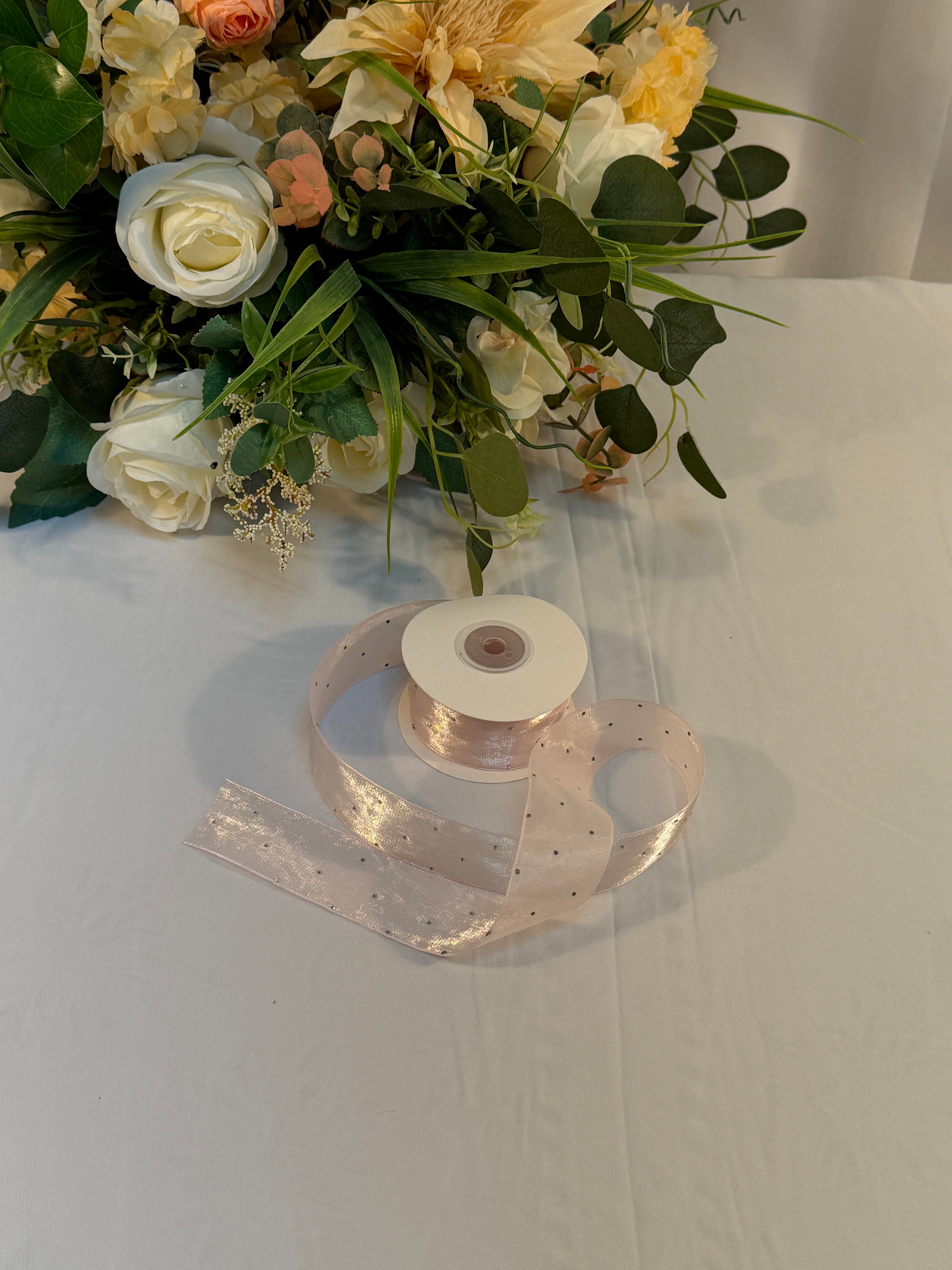 Panglica Organza Cu Strasuri 4cm-18,2metri