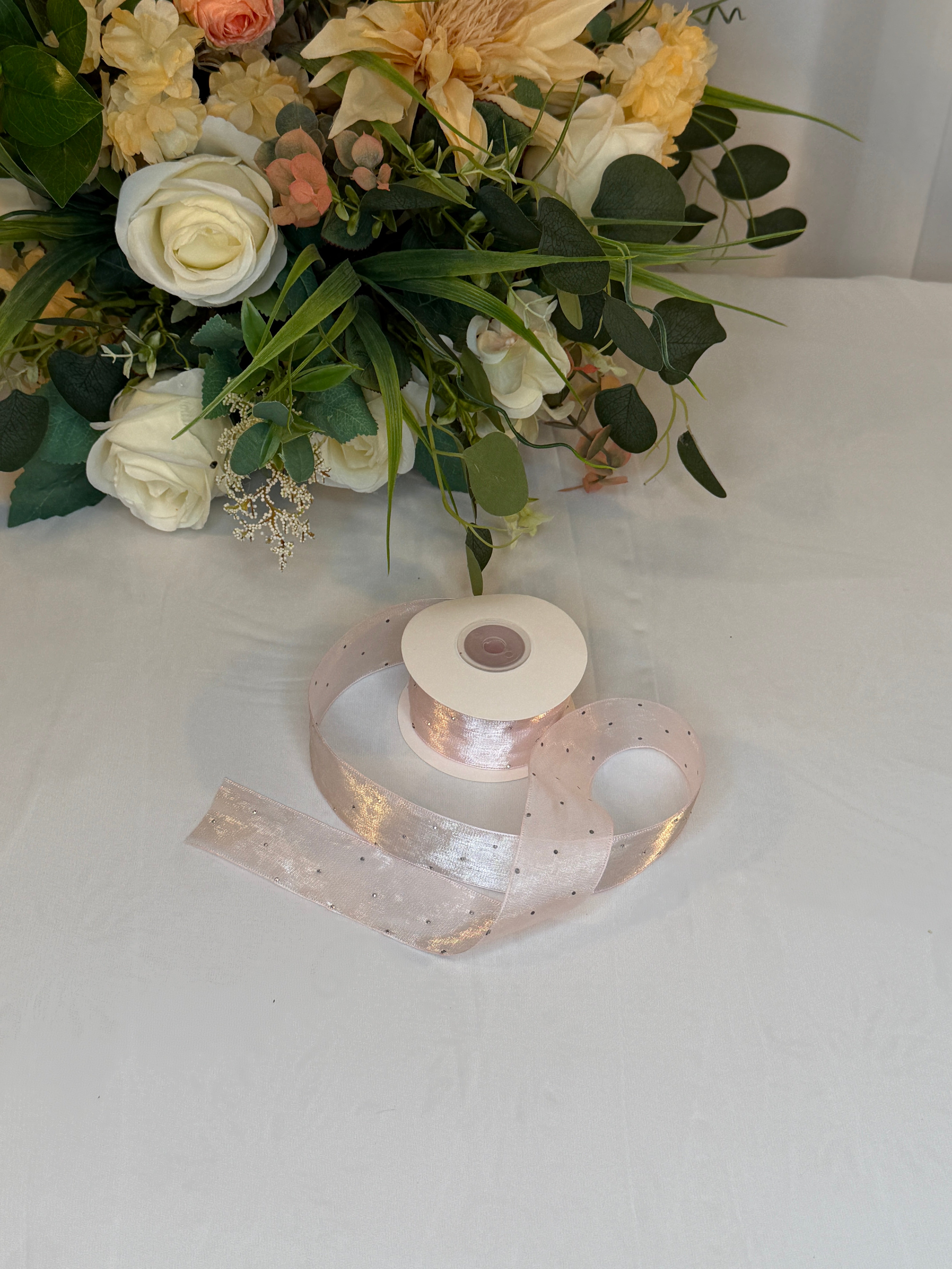 Panglica Organza Cu Strasuri 4cm-18,2metri