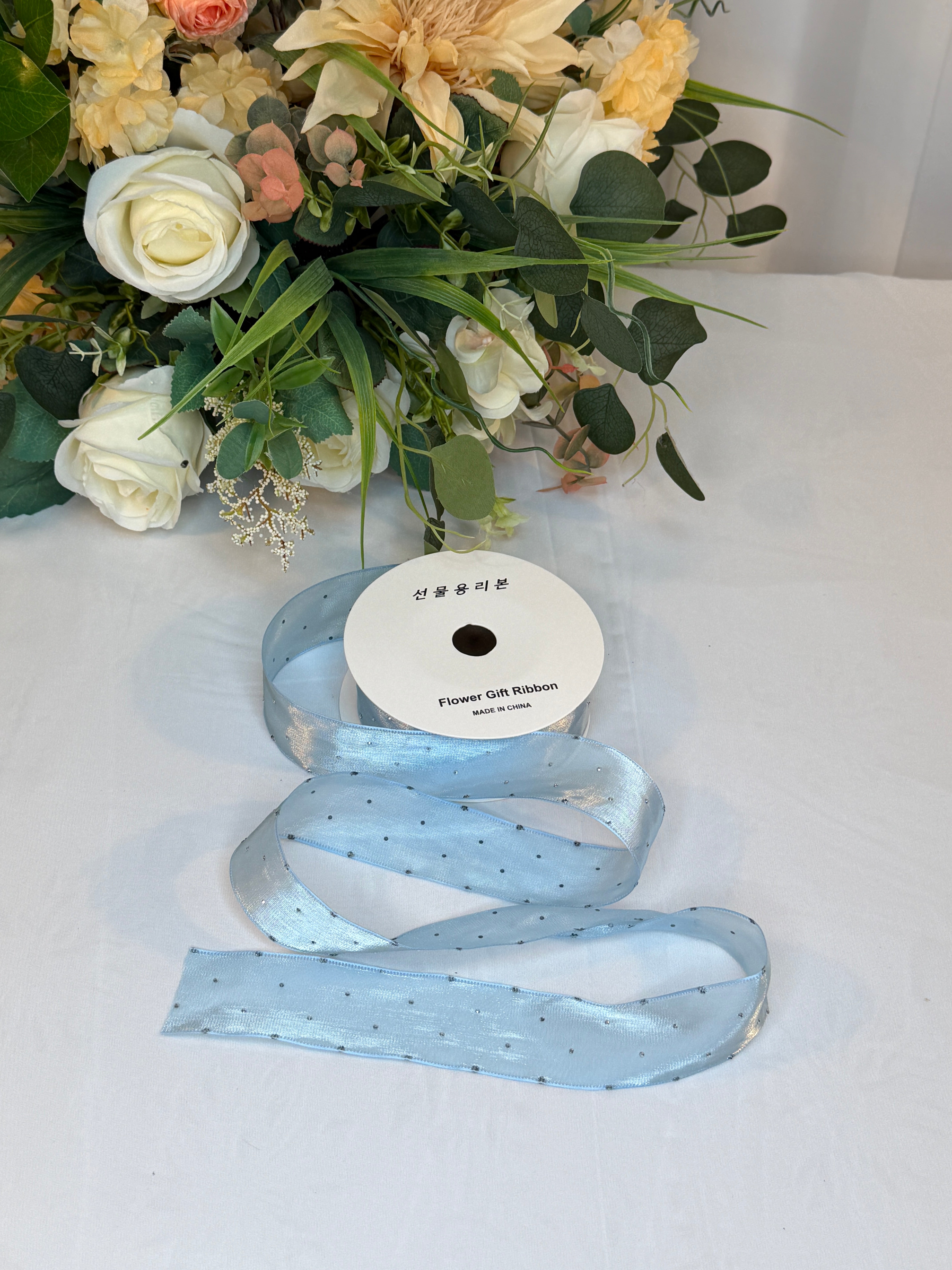 Panglica Organza Cu Strasuri 4cm-18,2metri