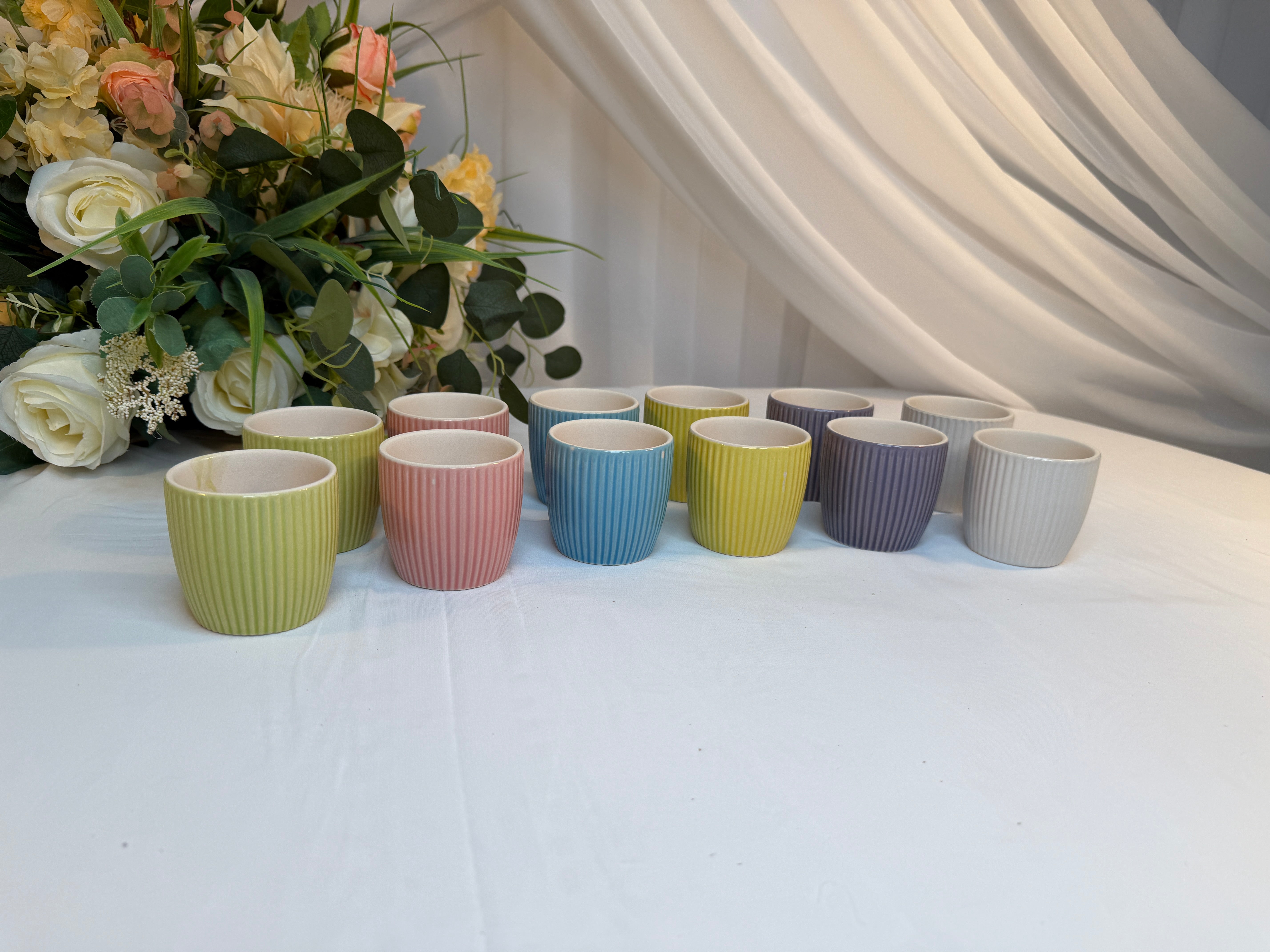 Ghiveci Flori Ceramica cu Striati 12/set