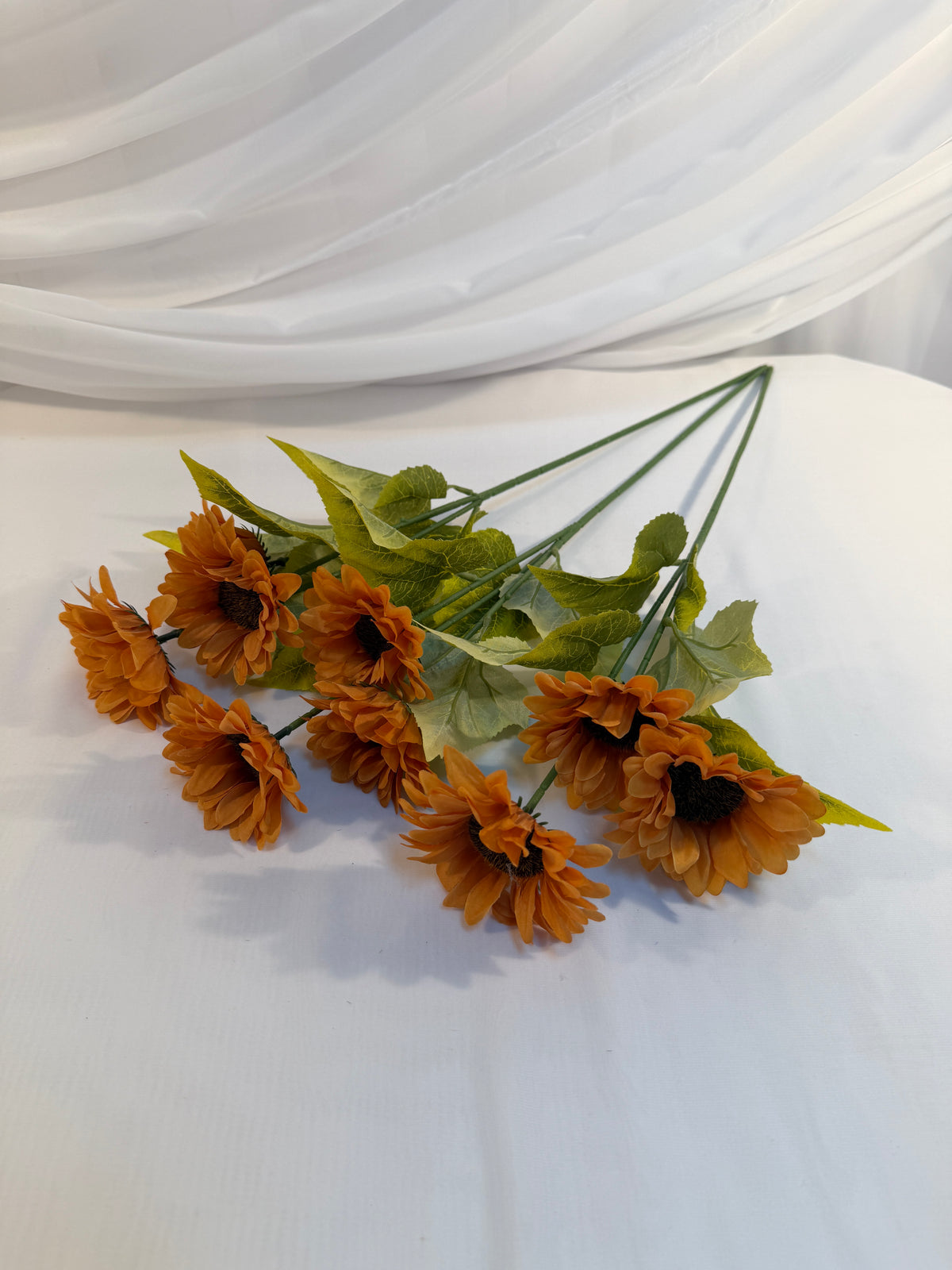 Floarea Soarelui Artificiala Cu 3 Flori Aramiu