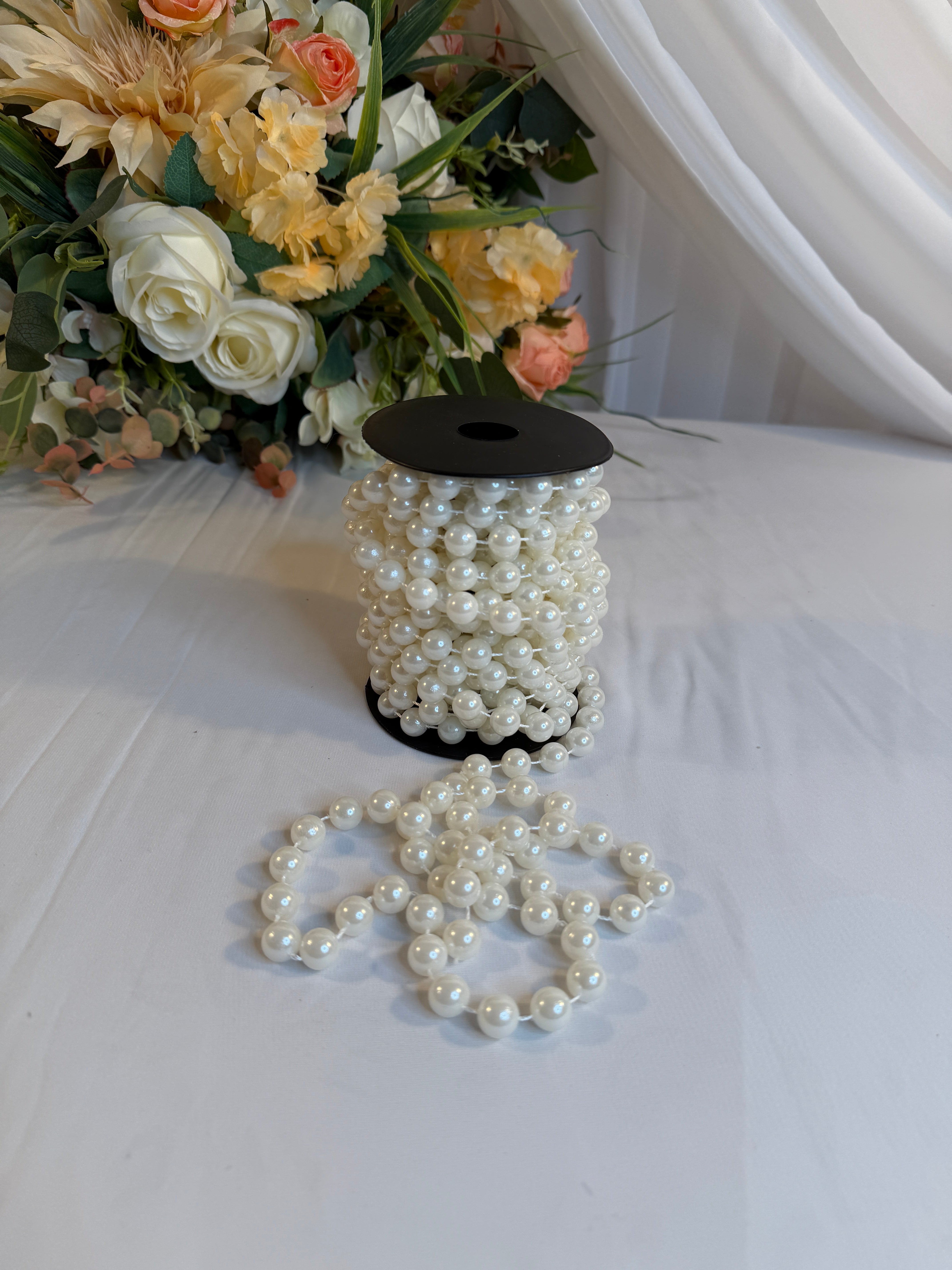 Margele Perle Plastic Pe rola 1,2cm/12m