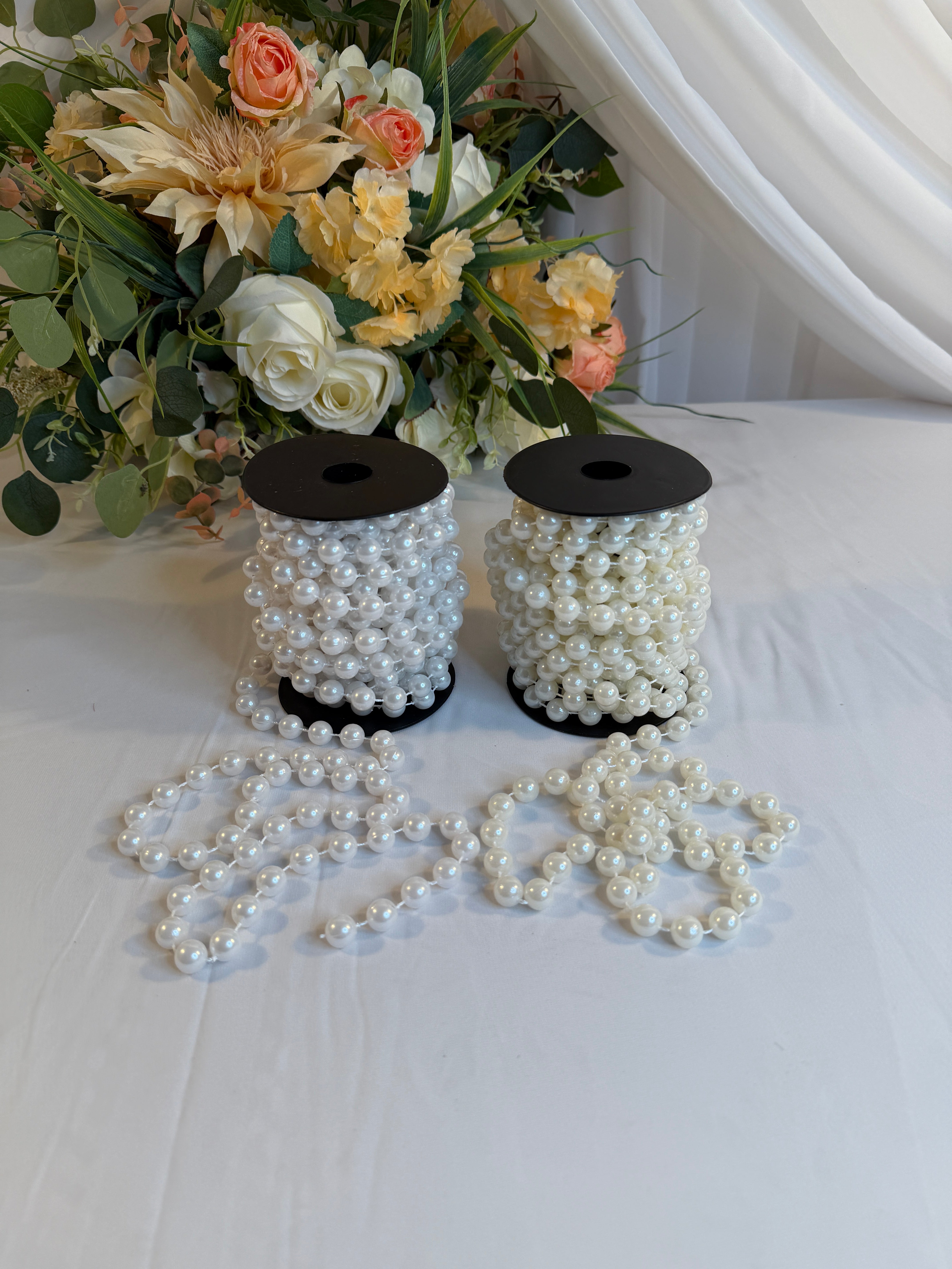 Margele Perle Plastic Pe rola 1,2cm/12m