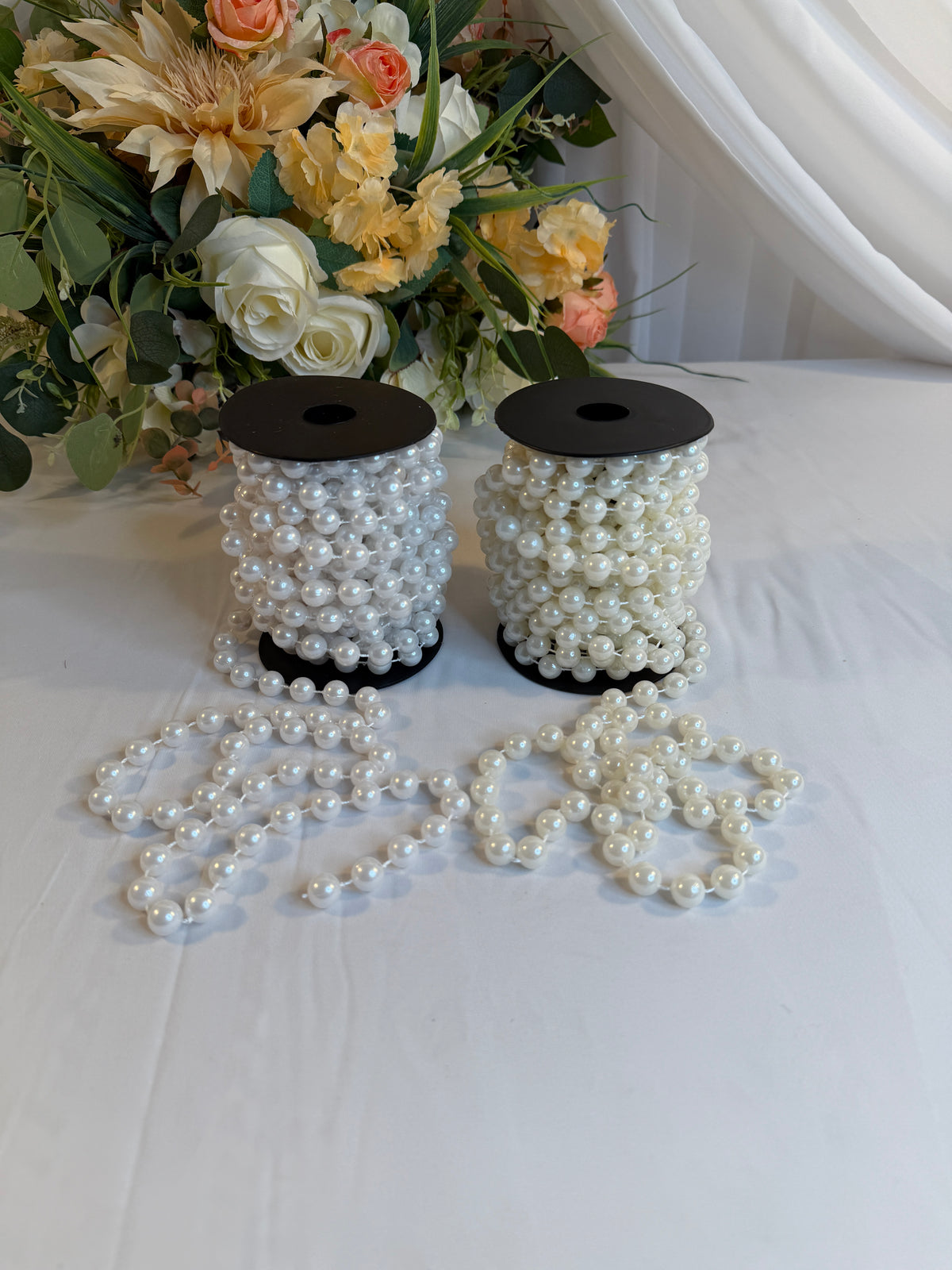 Margele Perle Plastic Pe rola 1,2cm/7,3m