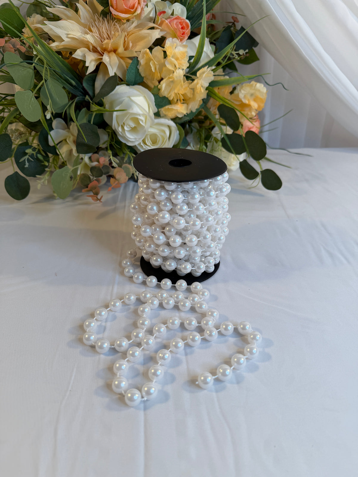 Margele Perle Plastic Pe rola 1,2cm/7,3m