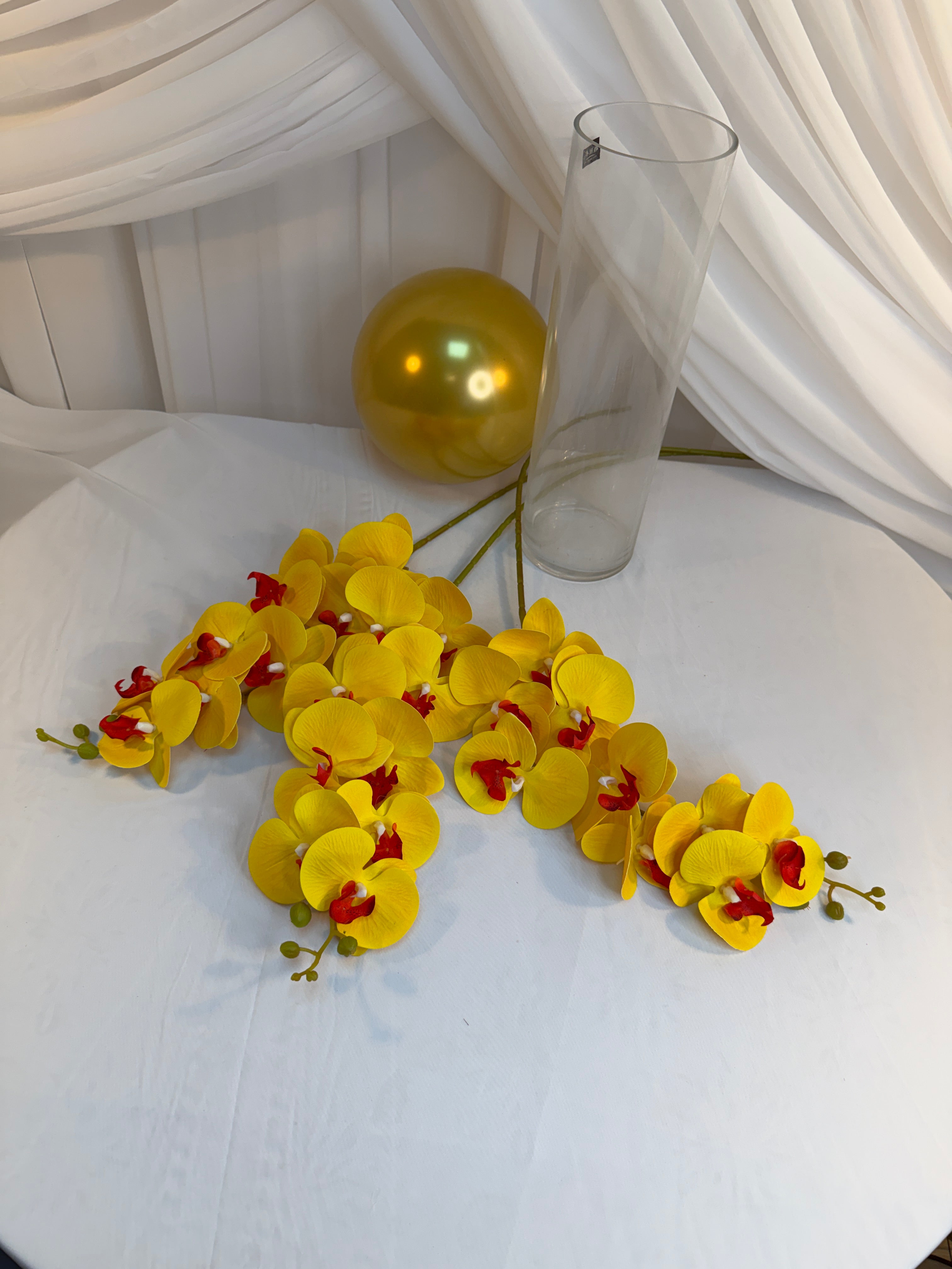 Orhidee artificiala 9 flori 28 Galben