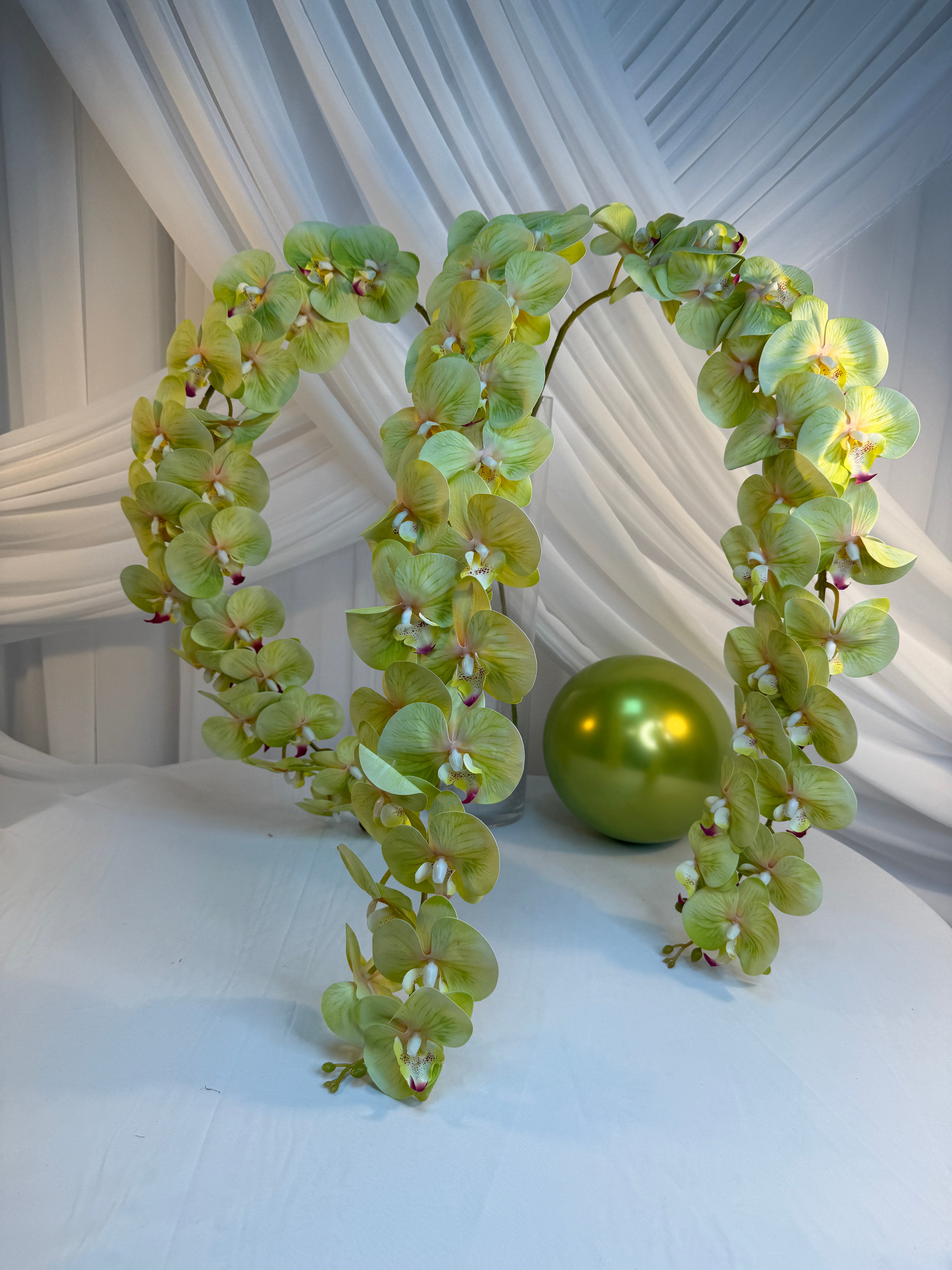 Orhidee artificiala 21 flori 32  Verde Pal