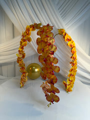 Orhidee artificiala 21 flori 27 Portocaliu