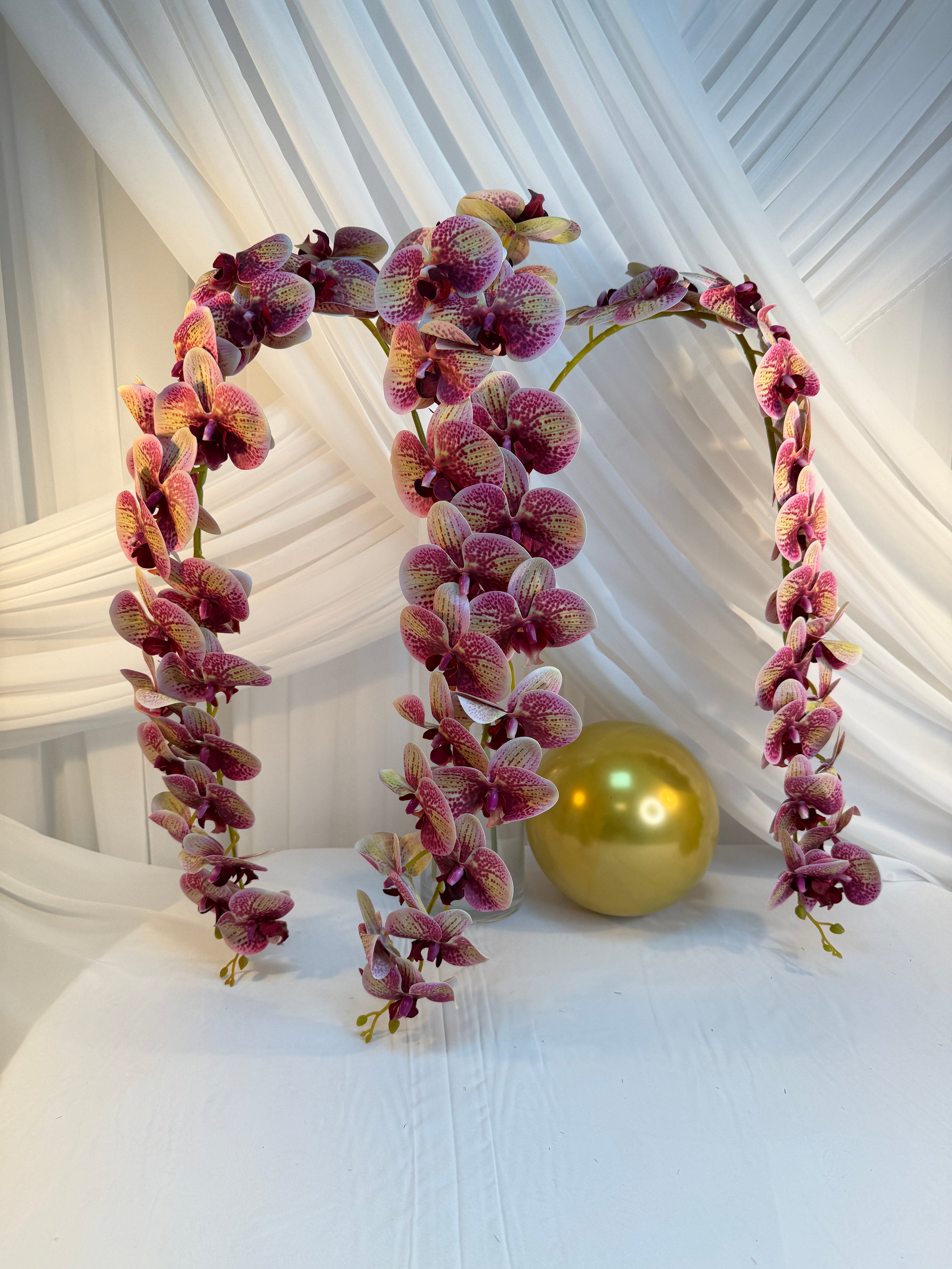 Orhidee artificiala 21 flori 90 Lila-Verde