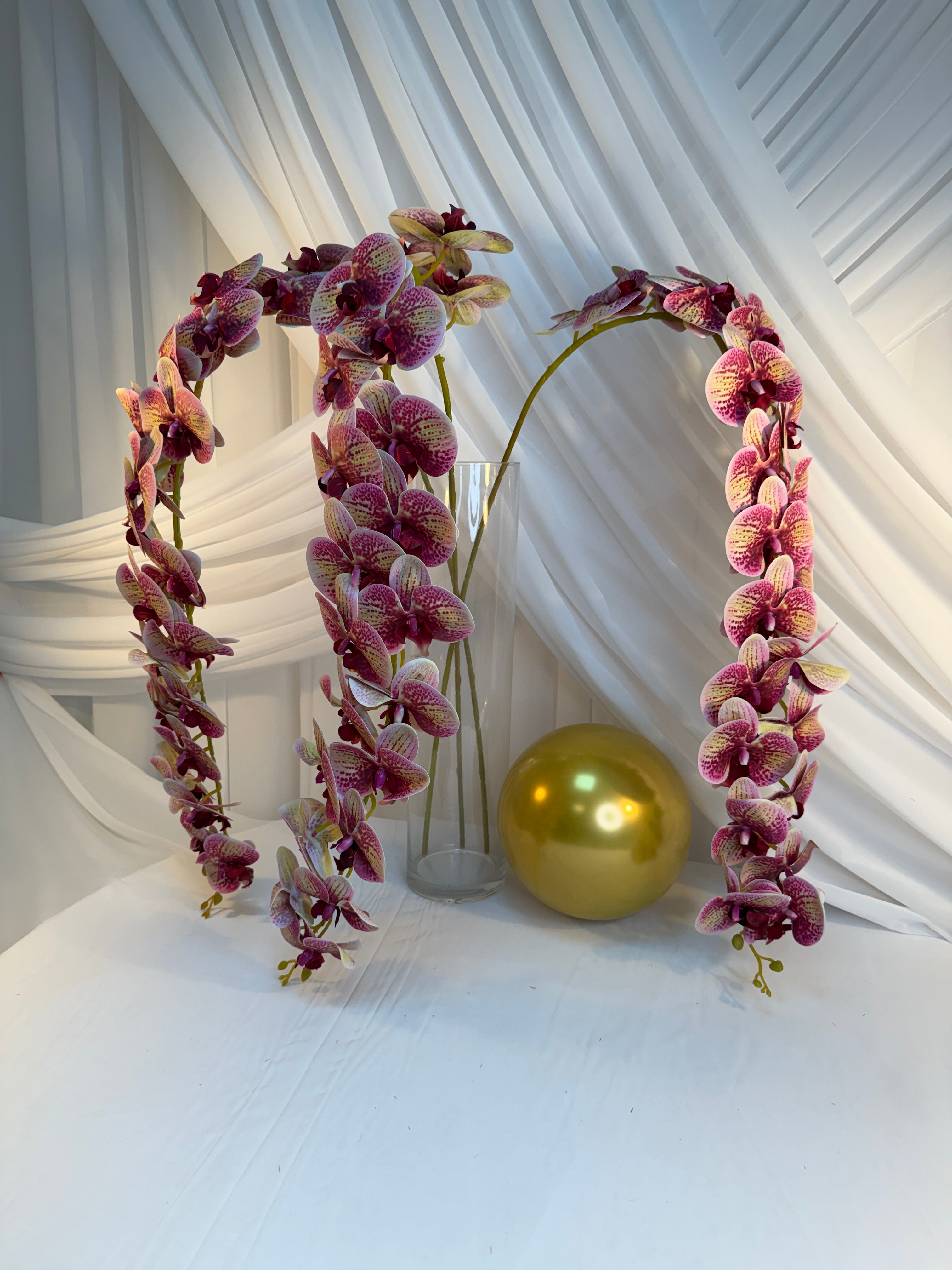 Orhidee artificiala 21 flori 90 Lila-Verde