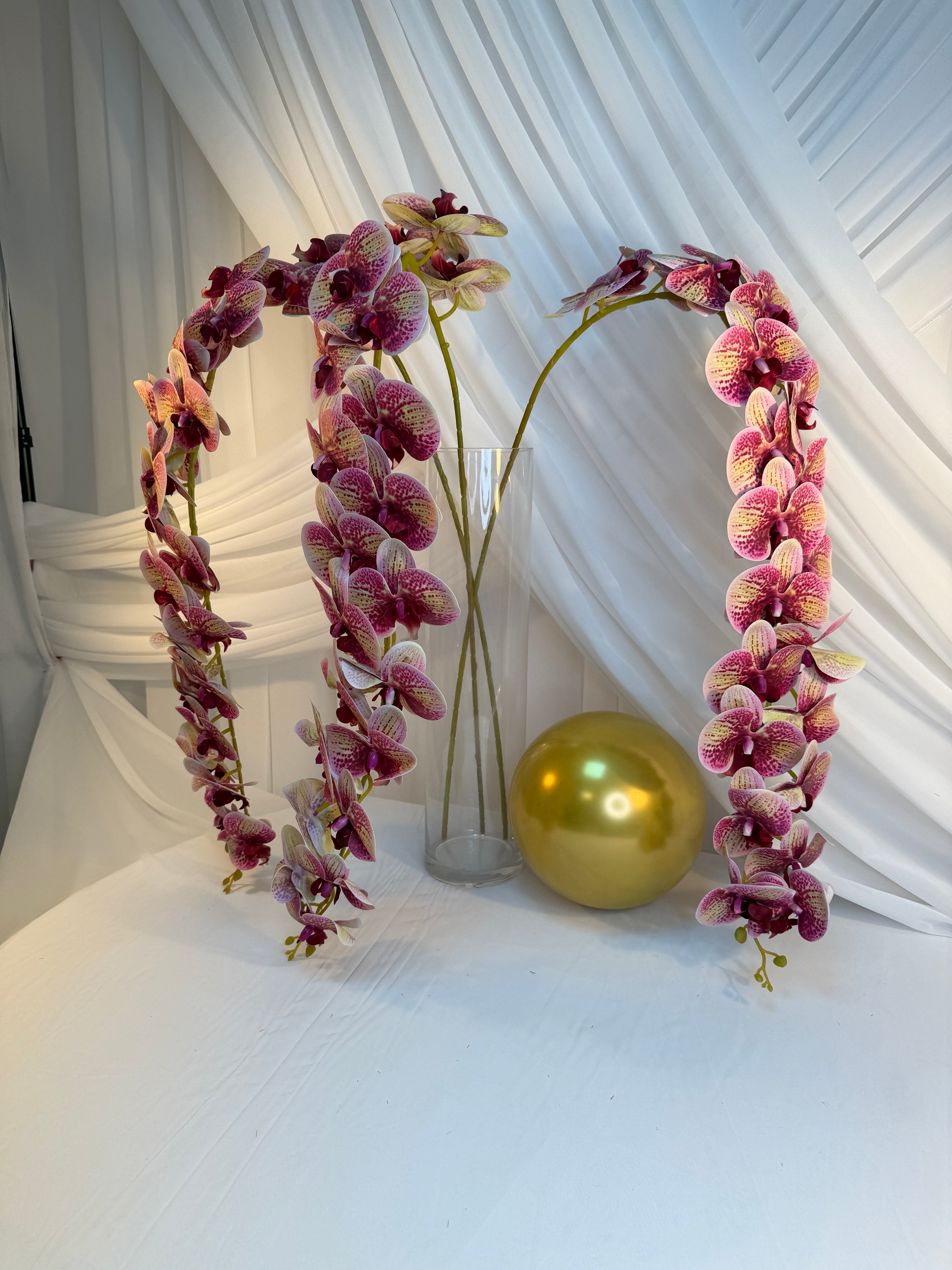 Orhidee artificiala 21 flori 90 Lila-Verde