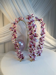 Orhidee artificiala 21 flori 30 Alb-Ciclam