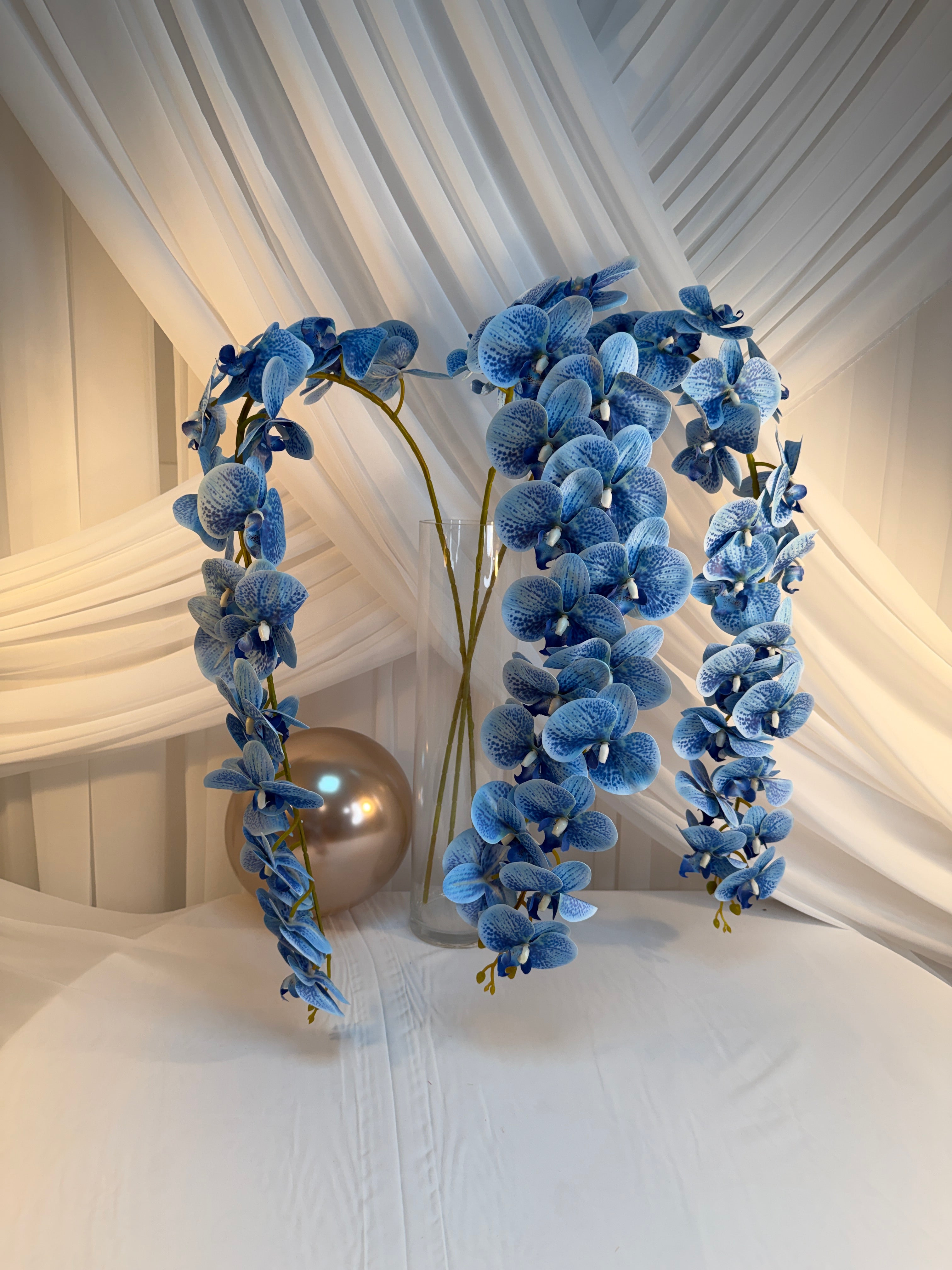 Orhidee artificiala 21 flori 79 Bleu