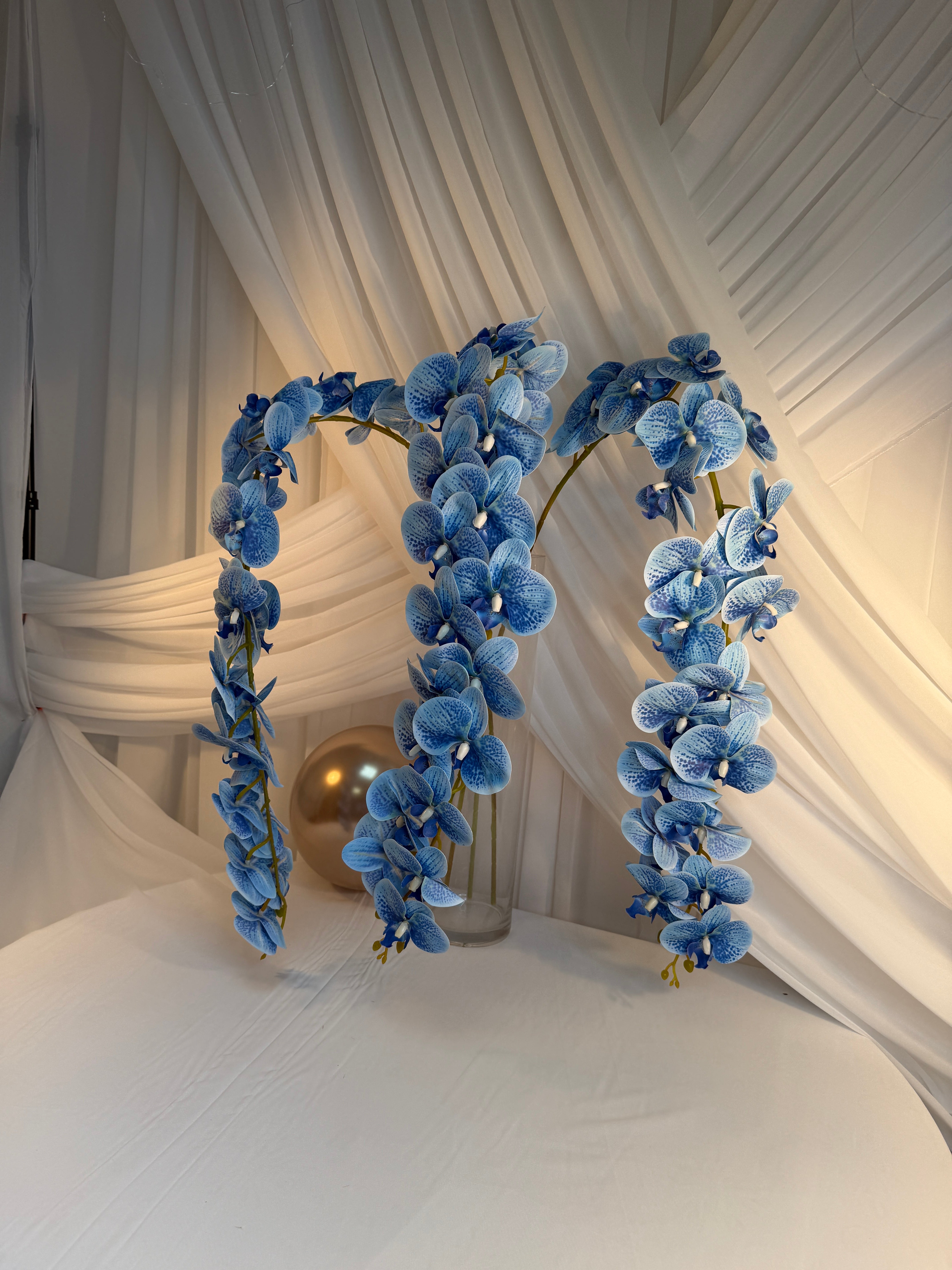 Orhidee artificiala 21 flori 79 Bleu